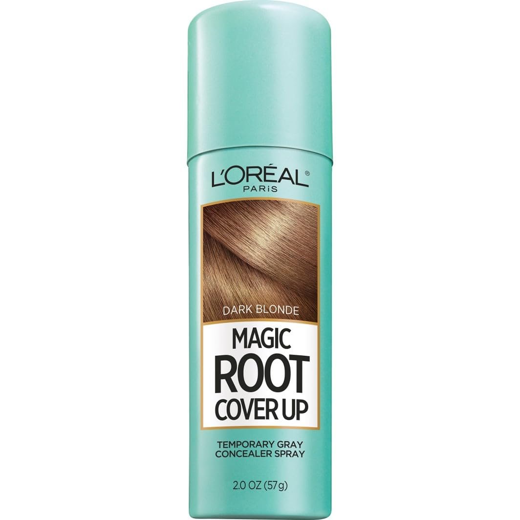 L’Oreal Paris Magic Root Cover Up Gray Hair Spray, 100% Gray Hair Coverage with Buildable, Lightweight, Transfer-Resistant, and Temporary Formula, Ammonia-Free, Dark Blonde, 2 oz (1 Count)