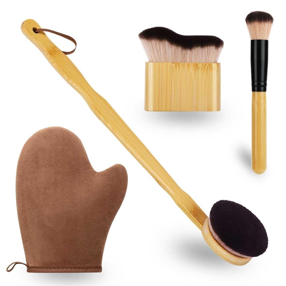 Self Tanning Mitt Self Tanner Mitt 4 in 1 Tanning Glove Tanning Mitts Self Tanner Brush Self Tanning Brush for Self Tan Mitt Applicator Self Tanner Back Applicator