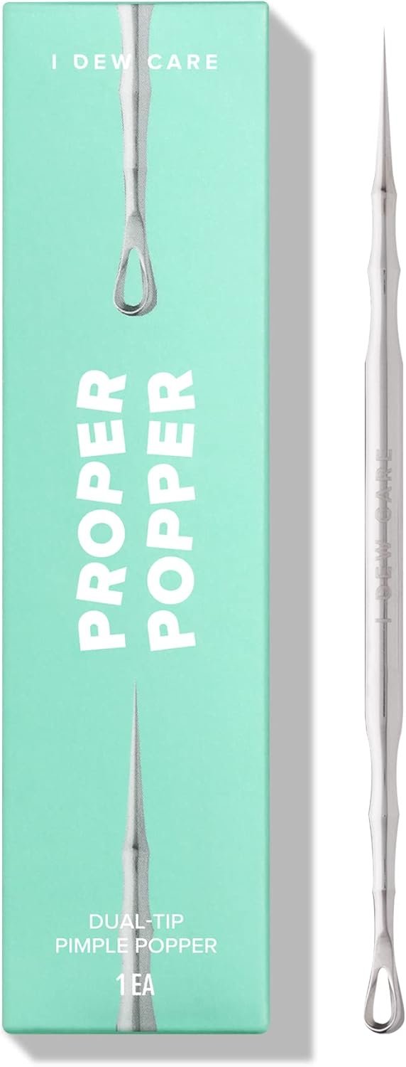 I DEW CARE Dual-Tip Pimple Tool – Proper Popper | Blackhead Remover, Blemish Exfoliating, Professional Acne Squeezer, Comedone Zit Extractor for Women, 2in1 Stainless Steel Lancet, 1ea