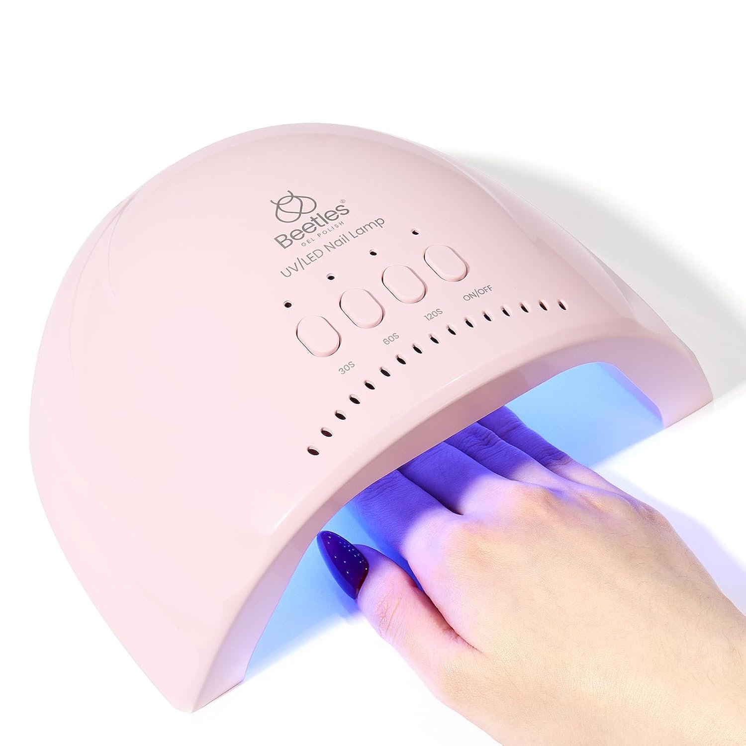 Beetles UV Nail Lamp – LED Nail Lamp with 3 Timer 30/60/120s UV Light for Gel Nails Smart Sensor Nails Dryer for Fast Curing Gel Polish Top Coat and Base Coat, DIY Salon Manicure Art Tools, Pink