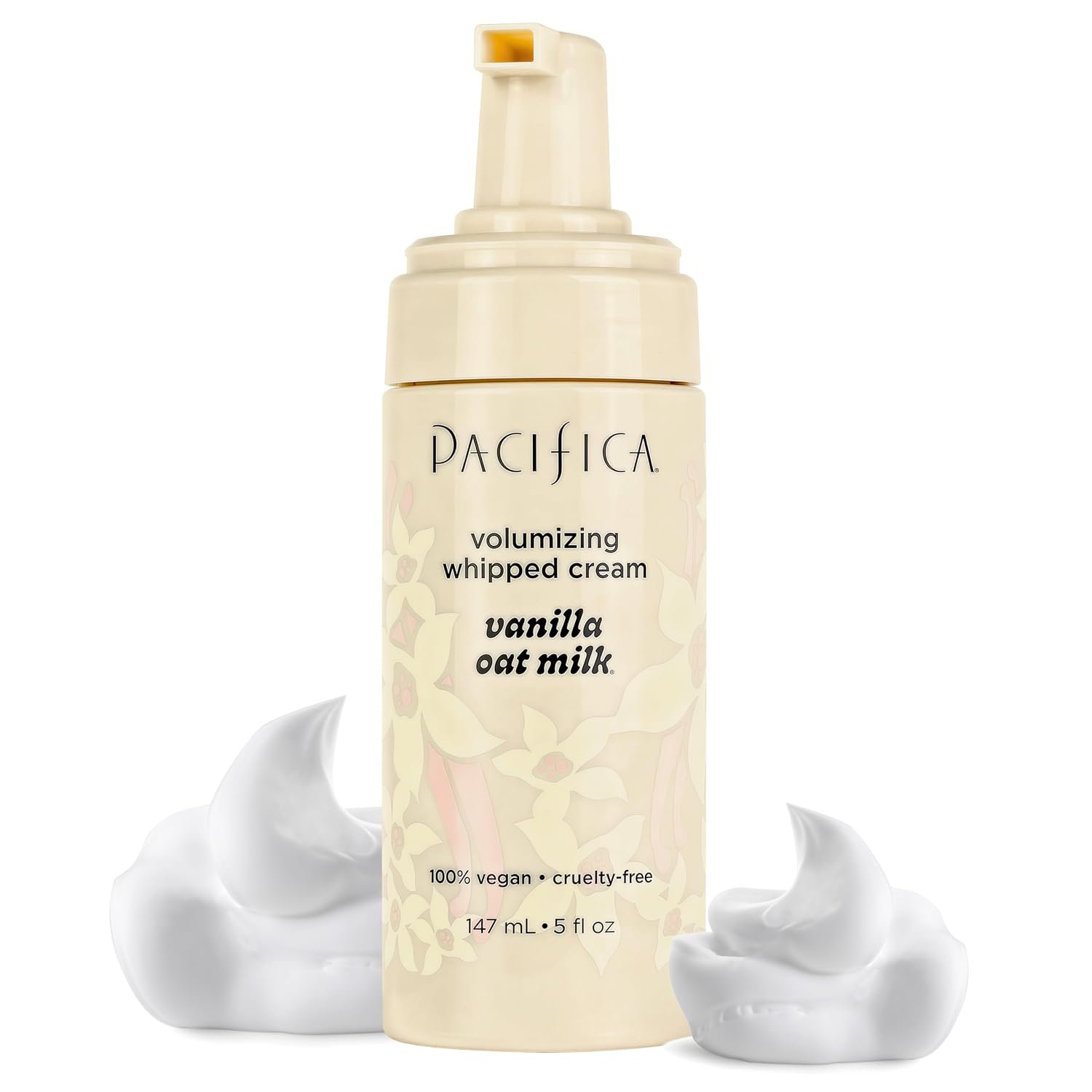 Pacifica Hair Mousse – Vanilla Oat Milk – Light Hold for Soft Volume & Hydration with Touchable Hold, Delightful Vanilla Scent, Vegan & Cruelty-Free, 5 fl oz