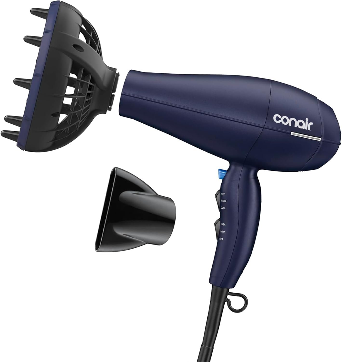 Conair Natural Texture Styling System Hair Dryer | Multi-Chamber Diffuser for Curly, Coily, and Wavy Hair 600XR