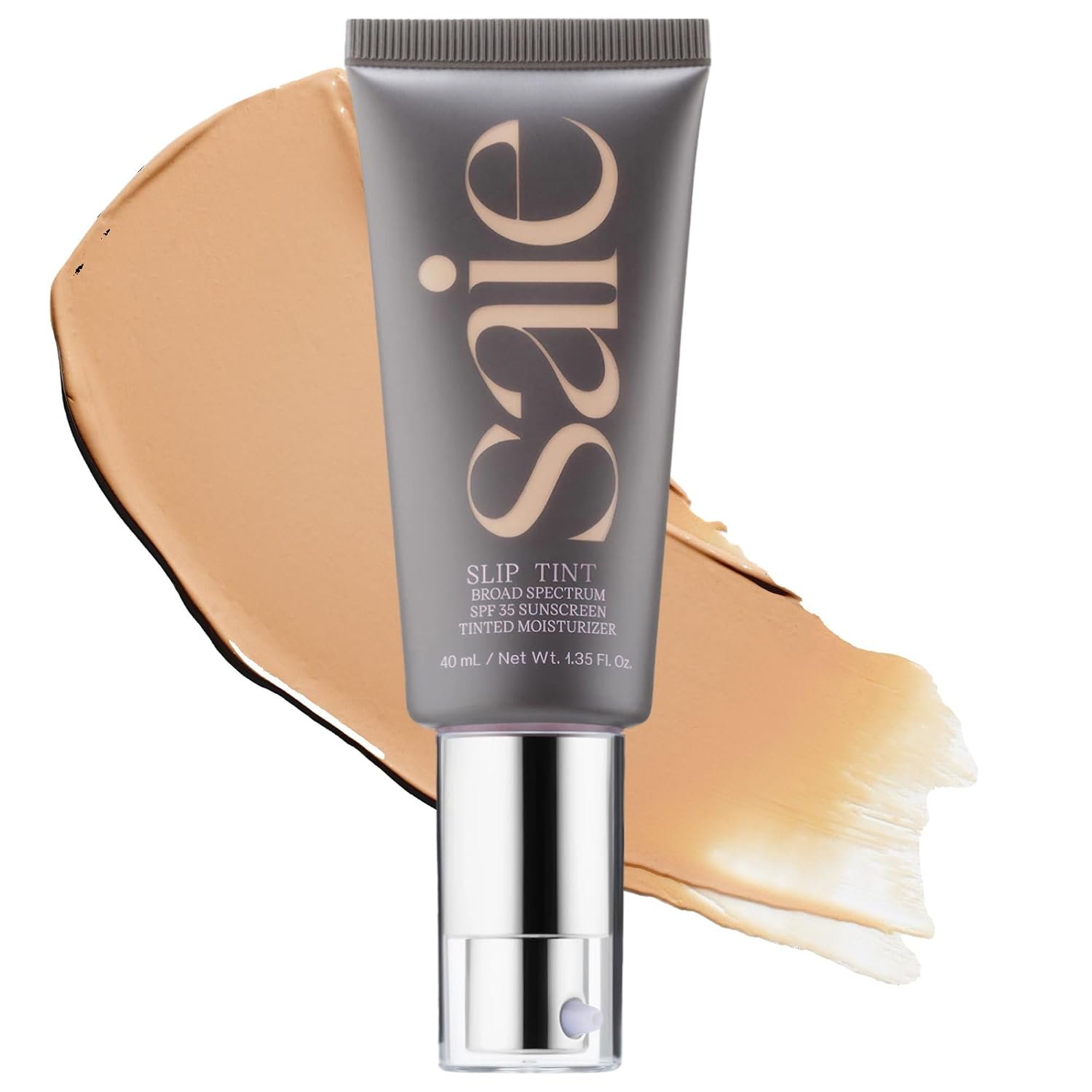 Saie Slip Tint Tinted Moisturizer with SPF 35 – Light Coverage, Glowy Skin Tint & Mineral Sunscreen for Face with Hydrating Hyaluronic Acid – Summer Makeup Essential – Shade Three (1.35 oz)