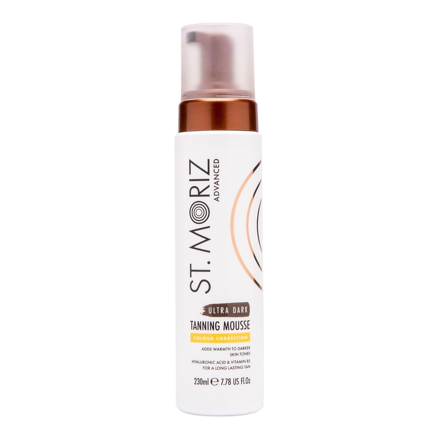 St. Moriz Advanced Color Correcting Self Tanner Mousse in Ultra Dark – 230ml – Color Correcting Instant Self Tanning Foam for Face & Body – Long Lasting & Streak Free Sunless Self Tanner