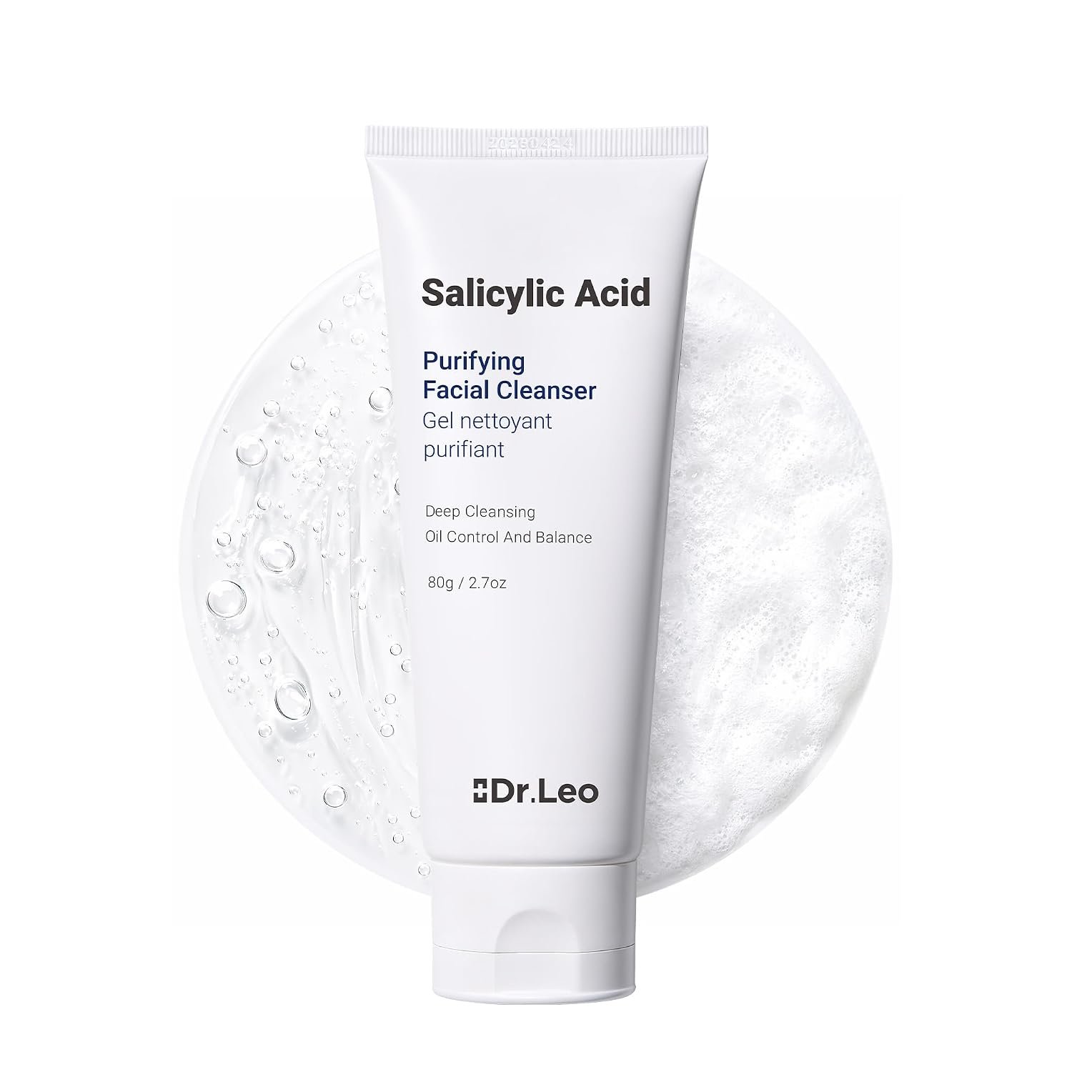 Salicylic Acid Cleanser, Acne Face Wash for Oily Skin – Daily Oil Control, Gentle Plant Extracts, 8 Amino Acids, Deep Cleans Minimizes Pores, Removes Blackheads, Prevents Breakouts 2.7oz