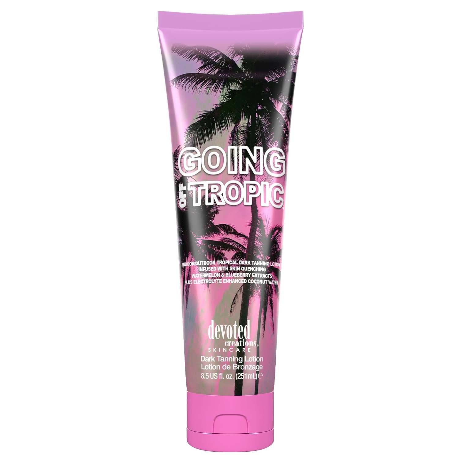 Devoted Creations Going Off Tropic – Skin Quenching Extracts Electrolyte Enhanced Indoor/Outdoor Dark Tanning Lotion