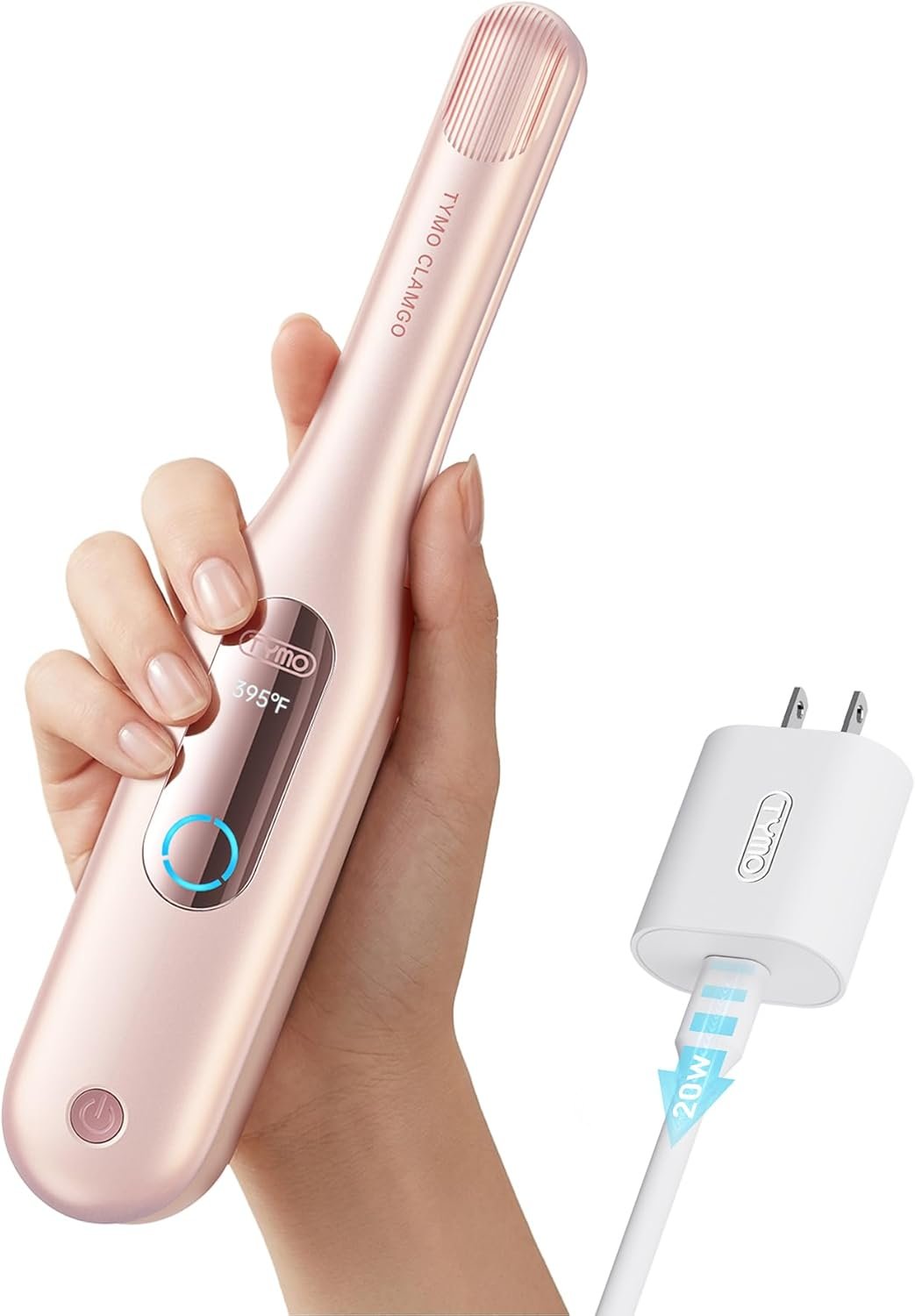 TYMO Cordless Mini Flat Iron, 0.65″ Mini Hair Straightener Pencil Curling Iron for Short Hair, 200M Ions Lightweight Ceramic Curler for Pixie Cut, Bob & Curls, 3X Less Heat Damage, Dual Voltage, Pink