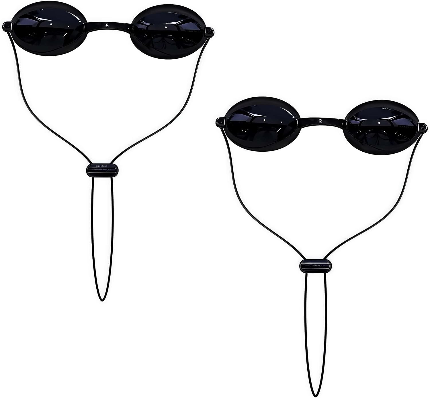 See-Through Safety Goggles Pack of 2, Transparent Safety Glasses for Tanning Use, and Half-clear Eye Protection, 2 Separate Storage Cases Included