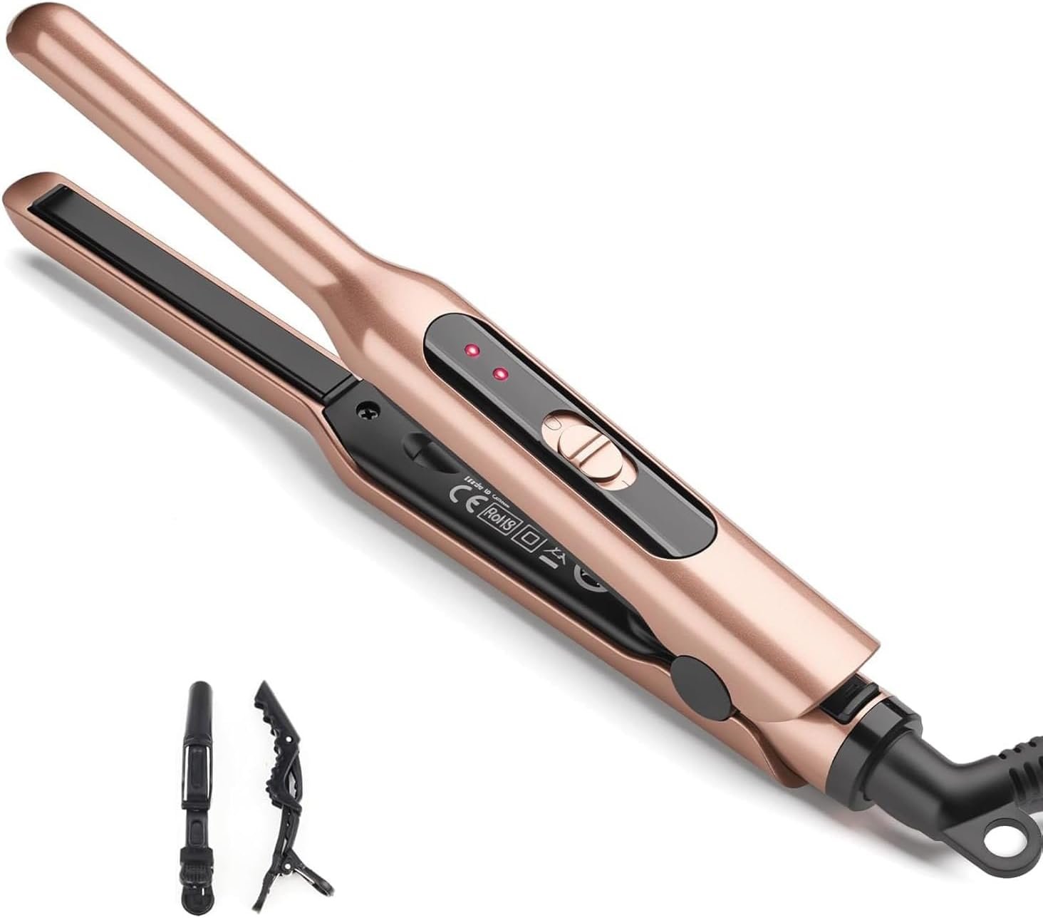 JAETON Small Flat Iron 3/10″ Mini Hair Straightener for Short Hair Curling Iron for Edges,Mini Straightener for Travel,Fast Heat Up,Dual Voltage,Ceramic Tourmaline
