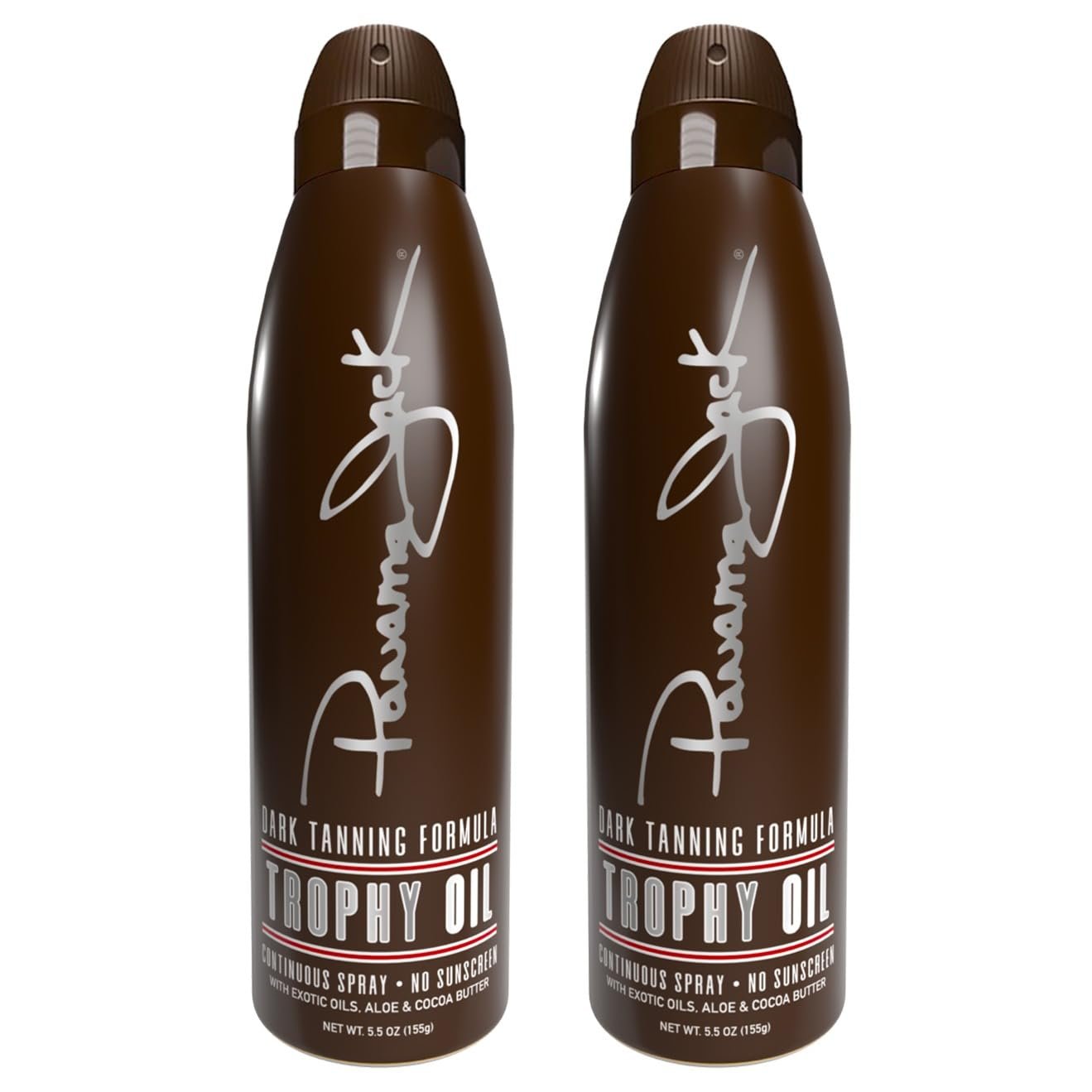 Panama Jack Trophy Suntan Oil – Contains No Sunscreen Protection (0 SPF), Light Formula with Exotic Oils, Aloe and Cocoa Butter, Tropical Fragrance, 5.5 OZ (Pack of 2)