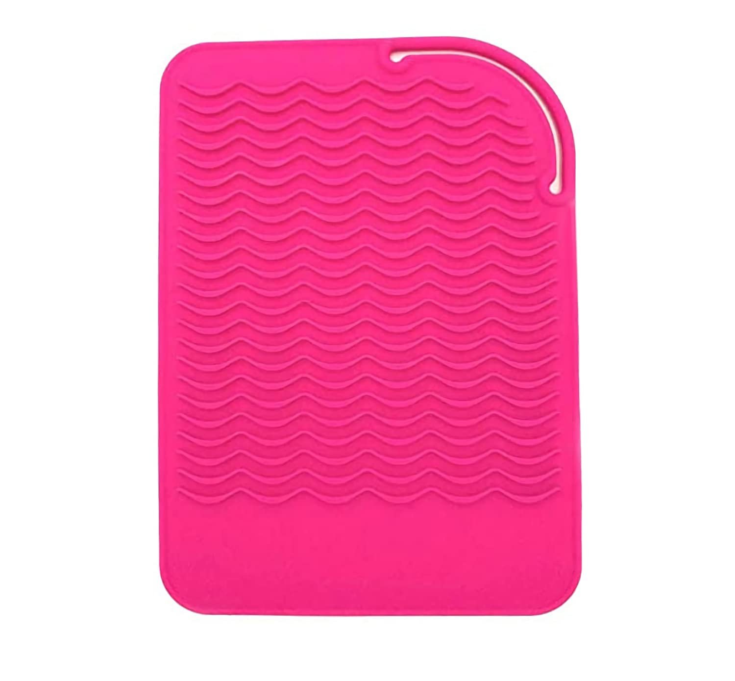 Heat Resistant Mat for Curling Iron, Flat Irons and Hair Straightener Hair Styling Tools 9″ x 6.5″, Food Grade Silicone, Pink