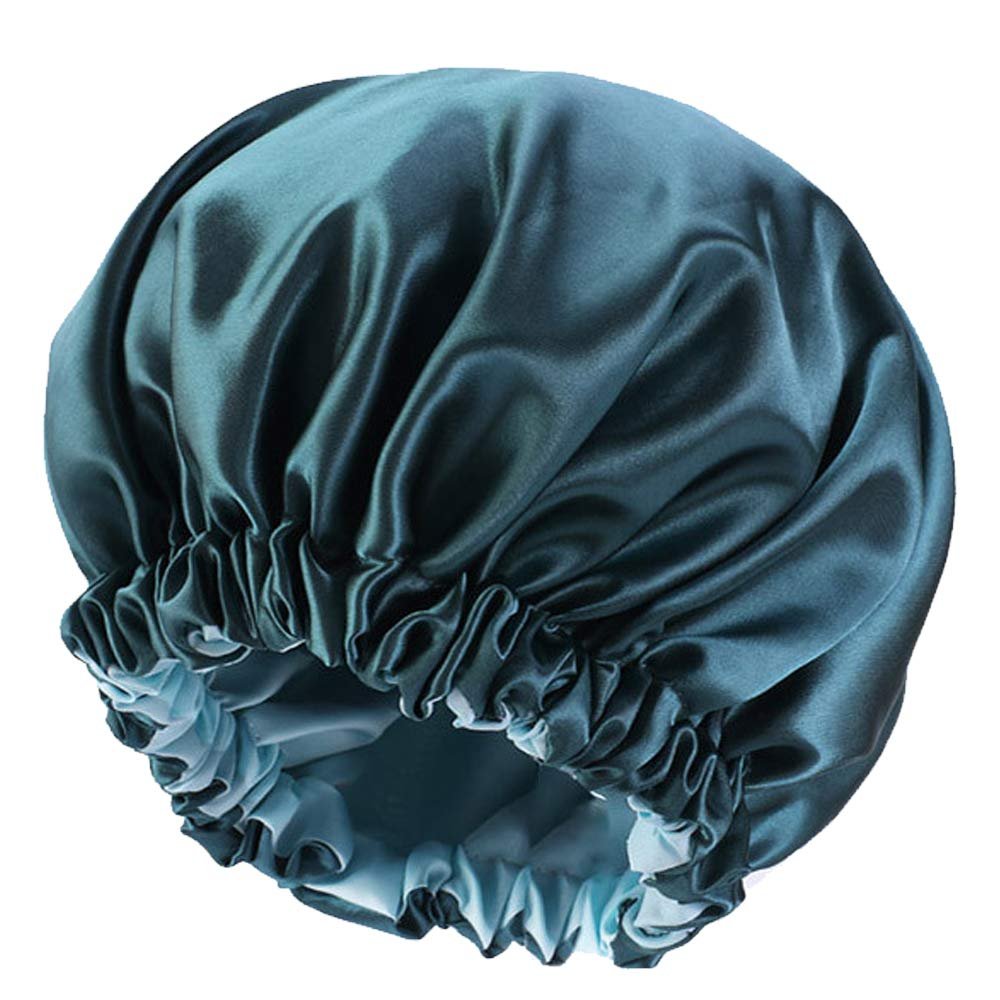 Satin Bonnet Silk Bonnet Hair Bonnet for Sleeping-Slouchy Beanie Hat Satin Sleep Cap for Women’s Natural & Curly Hair(Blue Zircon)