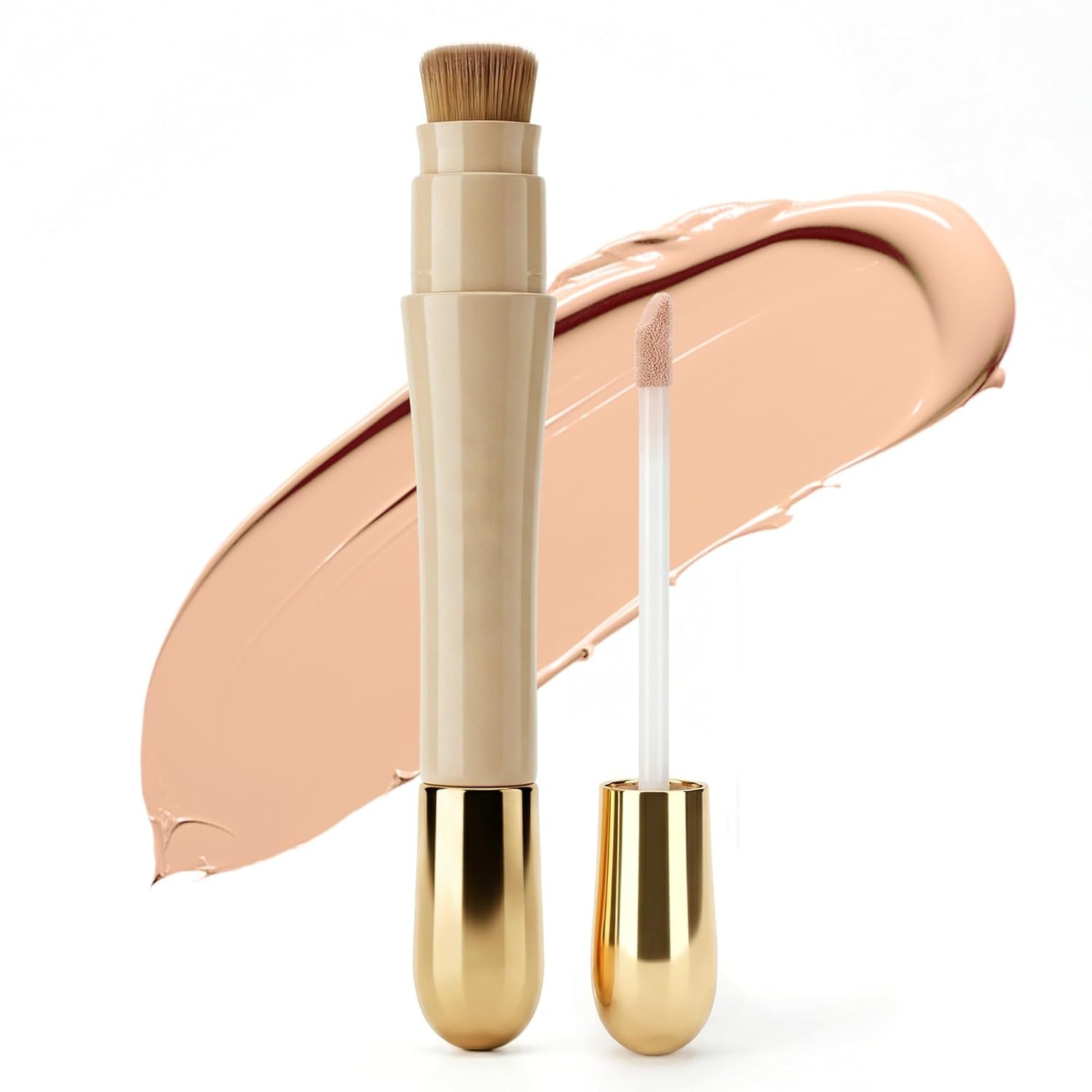 Under Eye Concealer, Full Coverage Liquid Concealer with Double Head, Waterproof Corrector Makeup Concealers Cover Dark Circles Pimples Marks with Matte Finish for All Skin Types, Natural 0.23 fl oz