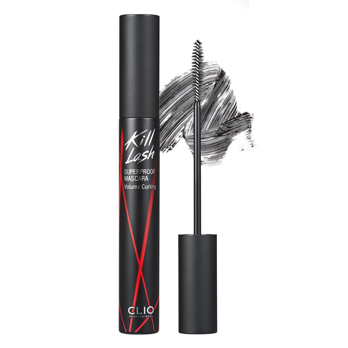 CLIO Kill Lash Superproof Mascara, Waterproof Volumizing Mascara with Curved Brush, Buildable Fullness, Smudge-Resistant Long Wear, Lifted Curl Definition, Safe for Sensitive Eyes (002 Volume Curling)