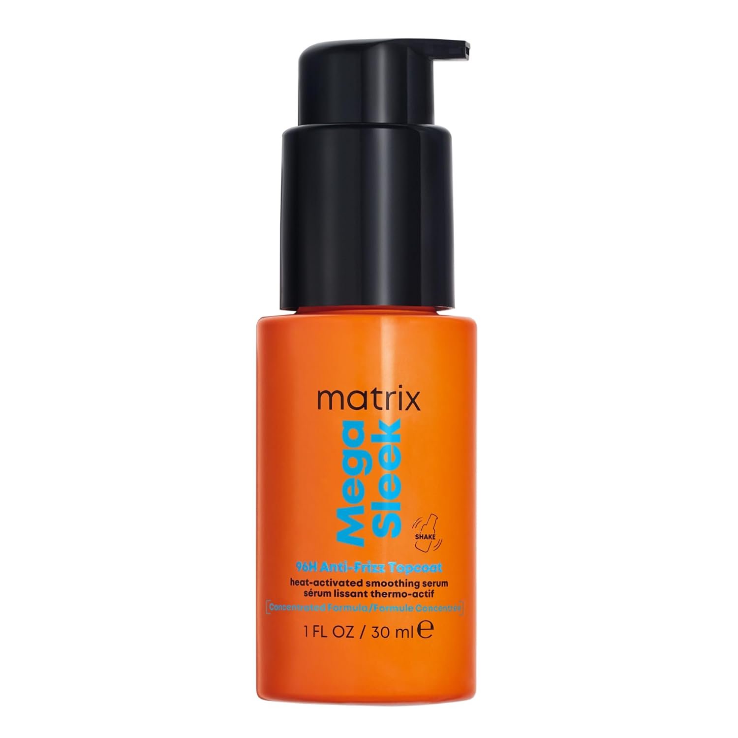 Matrix Mega Sleek 96H Anti-Frizz Topcoat Serum – Humidity Resistant Heat Protection, For Frizzy Hair & All Hair Types, Anti-Frizz Hair Care, Shine Serum