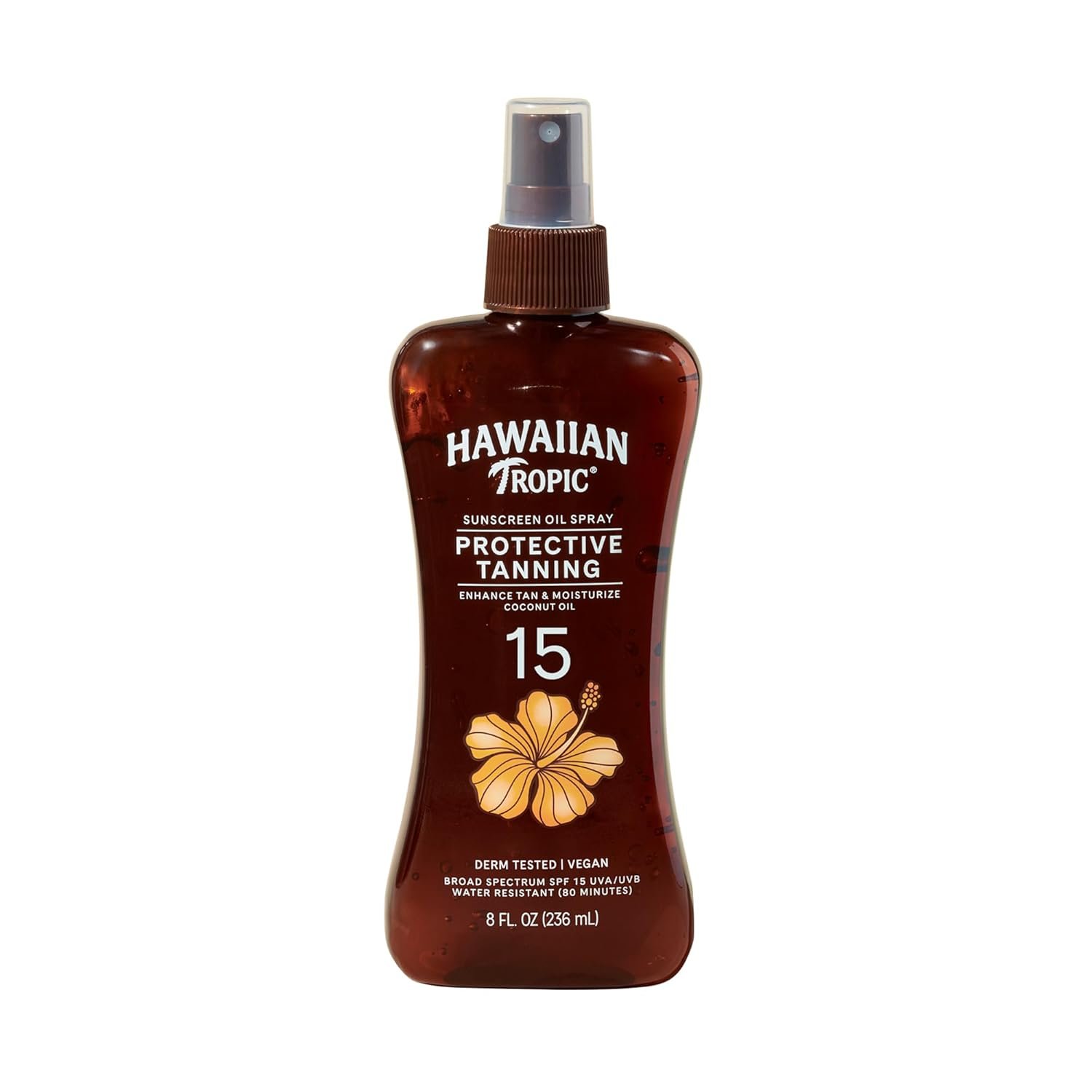 Hawaiian Tropic Sunscreen Protective Tanning Dry Oil Broad Spectrum Sun Care Sunscreen Spray – SPF 15, 8 Ounce, Sun