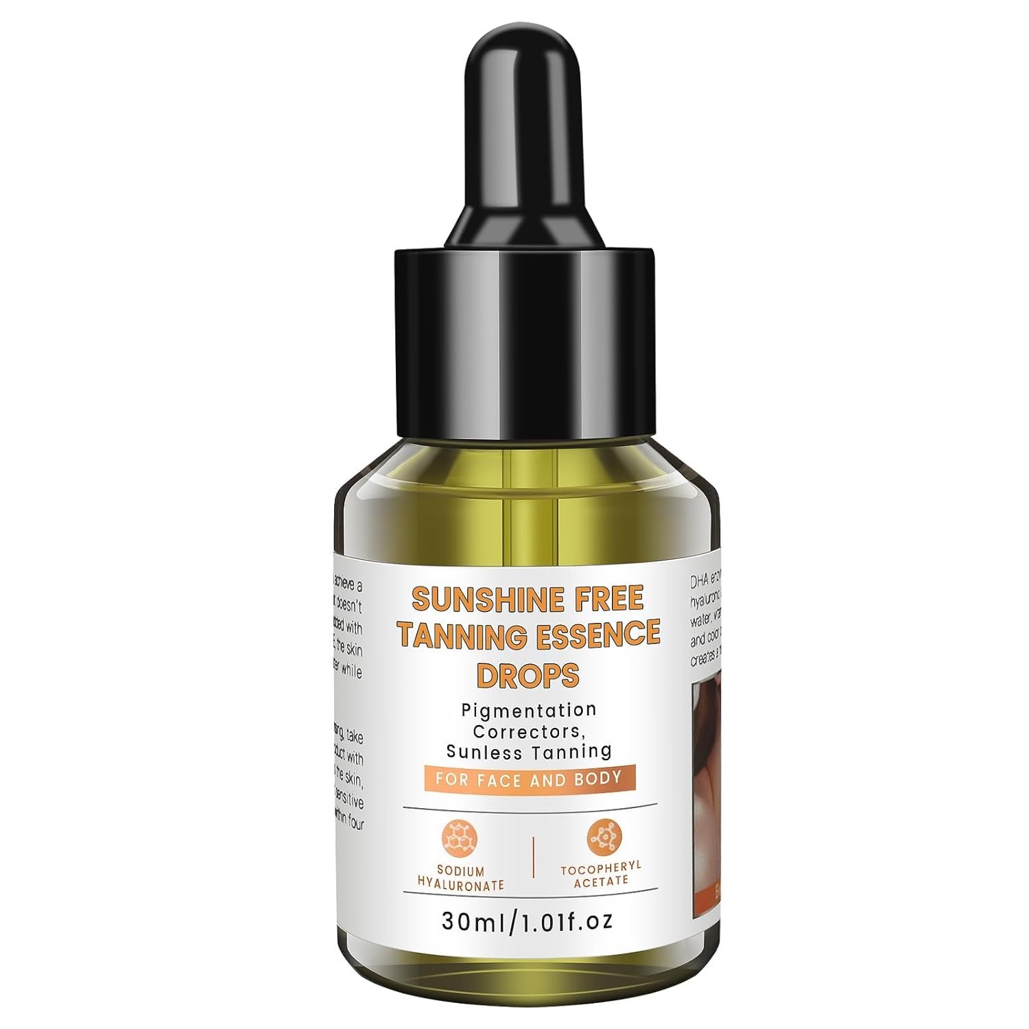 Sunless Tanning Drops for Face & Body – Natural Looking Self Tanner with Hyaluronic Acid & Vitamin E – Buildable Gradual Bronze Glow – Lightweight, Fragrance Free & Cruelty Free