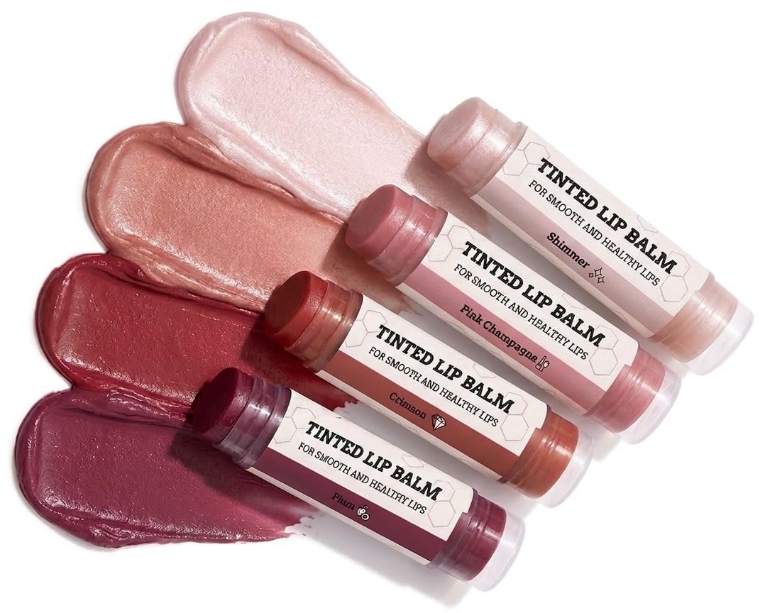 Earth’s Daughter Tinted Lip Balm 4 Pack of Assorted Colors – Beeswax, Coconut Oil, Cocoa Butter, Vitamin E – Moisturize and Beautify – Paraben Free