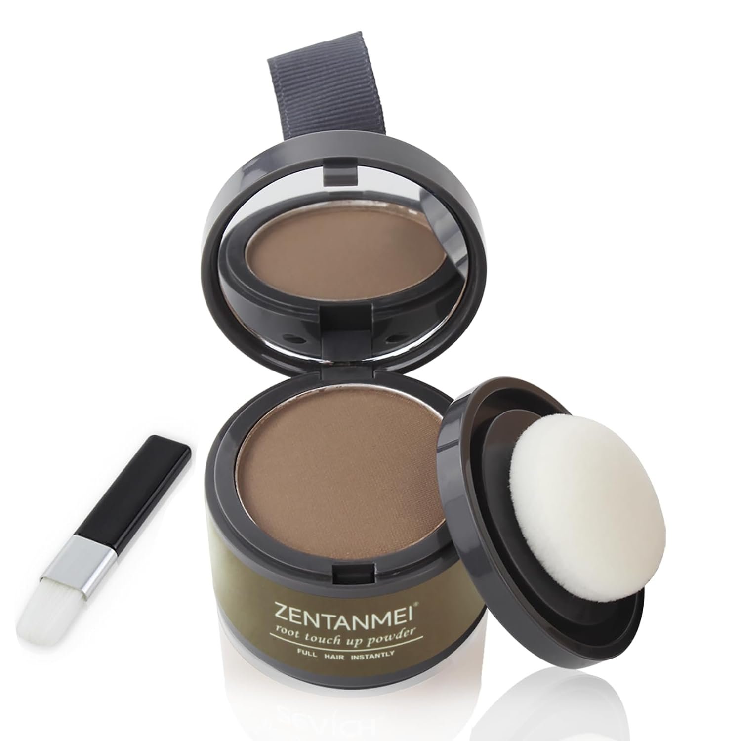 Root Touch Up Hairline Powder for Women & Men, Gray Hair Cover Up, Hairline Shadow Powder Sweatproof & Windproof, 0.14 oz Root Cover Up for Thinning Hair (Light Brown)