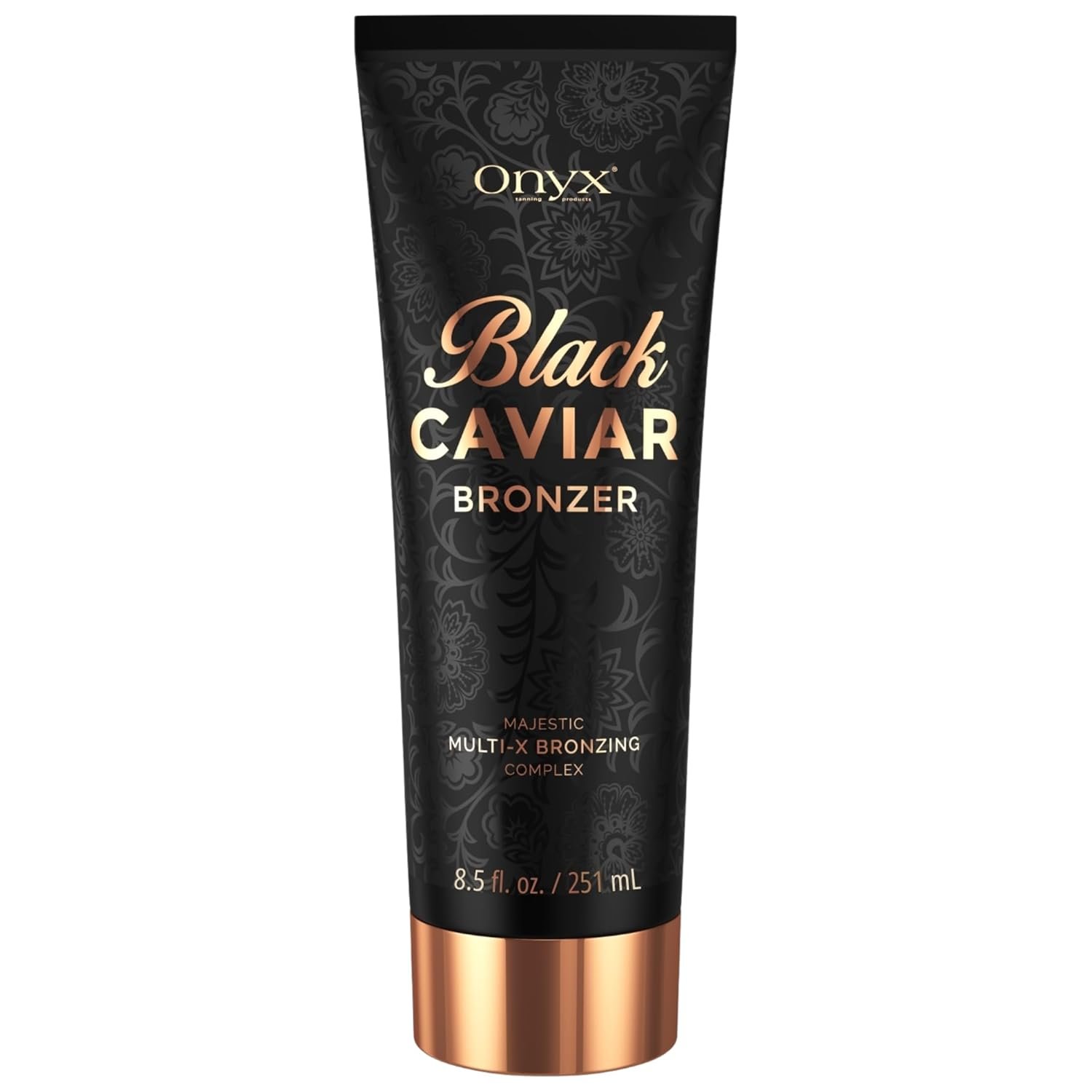 Onyx Black Caviar Dark Tanning Bed Lotion with Bronzer & Accelerator – Indoor Tanning Lotion for Ultra Dark Tan | Hydrating Aloe | 8.5 Fl Oz