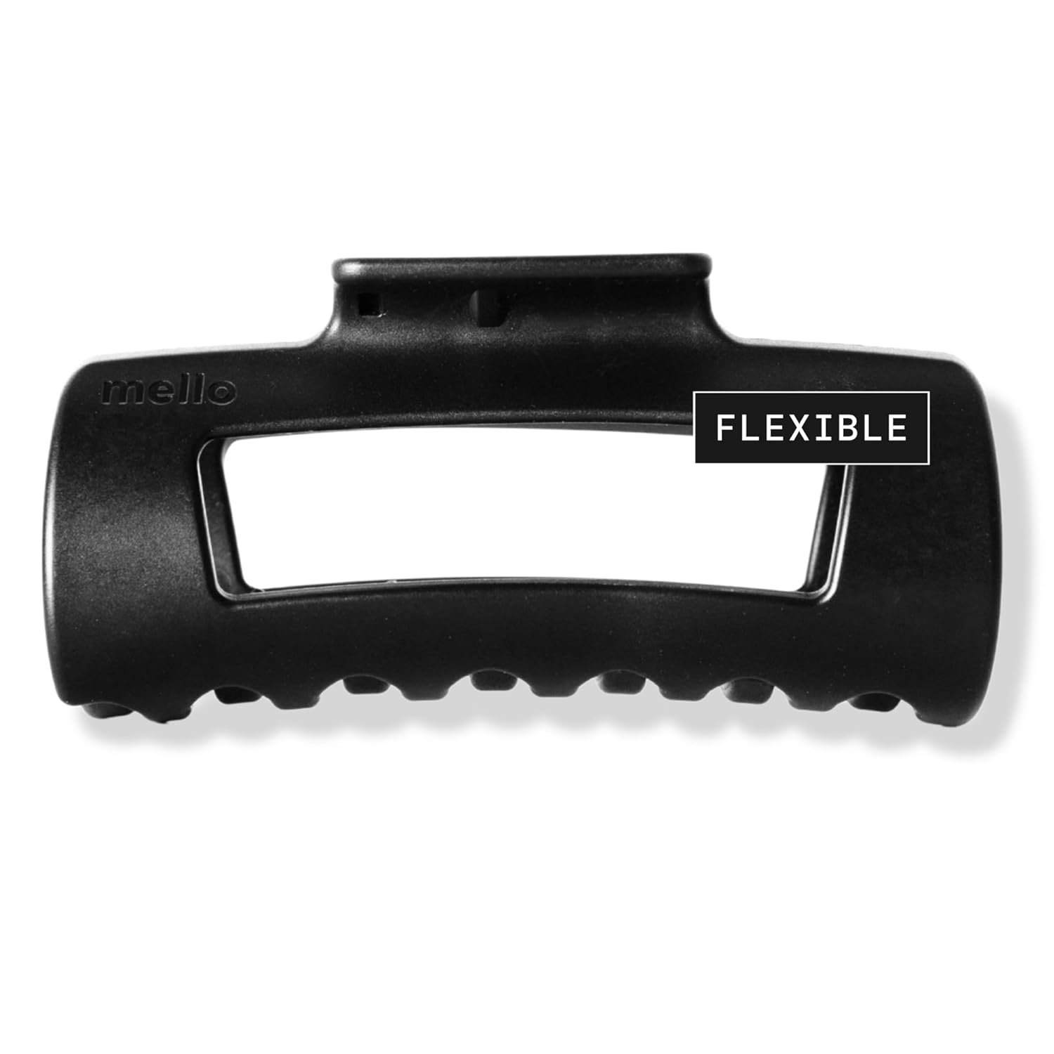 Mello Medium Hair Clip – Flexible Comfort Hair Claw for Women, Strong Hold for Thick & Thin Hair Styling, Durable Material, Matte Non-Slip Finish, Made in Korea, Patent Pending (Black, Medium)