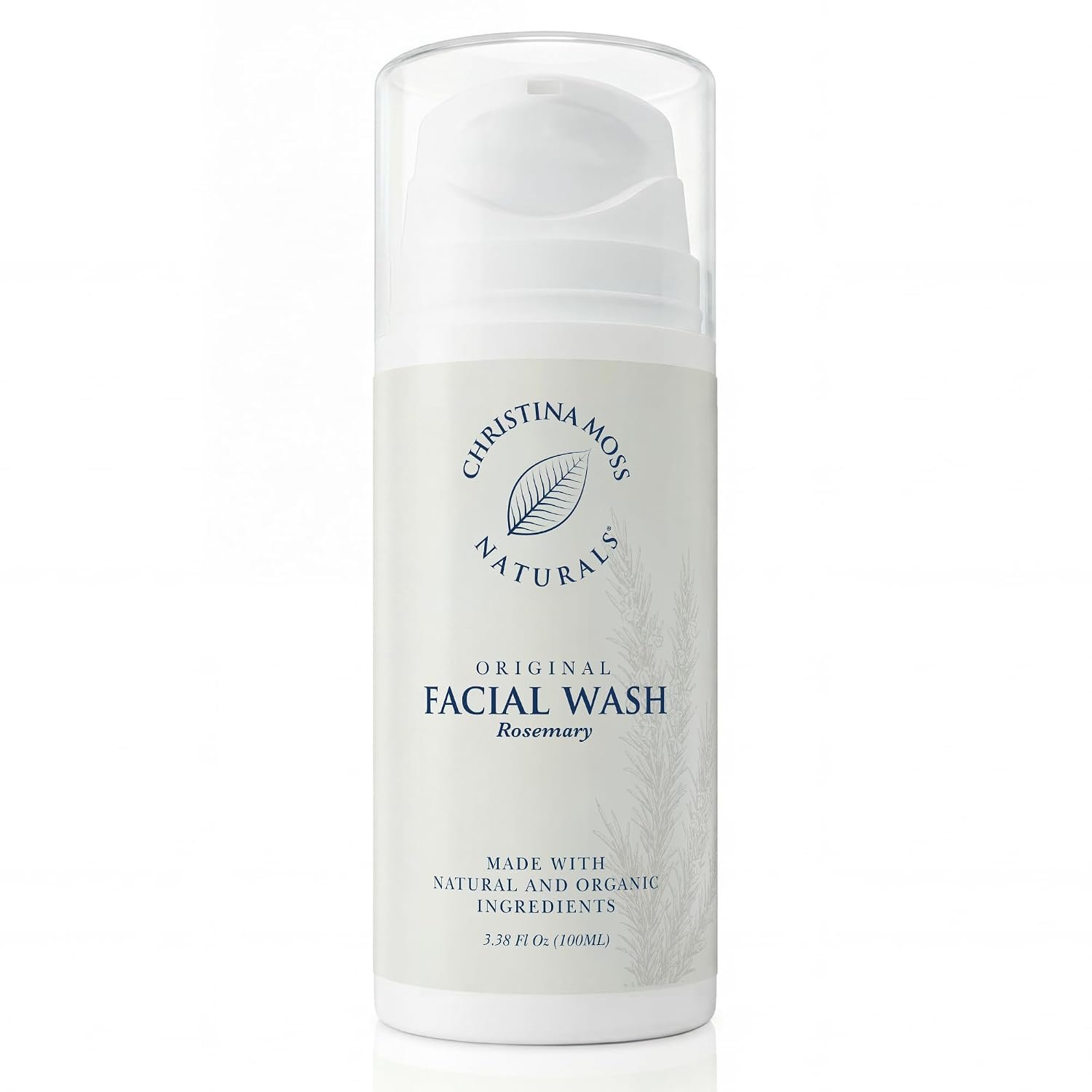 Christina Moss Naturals Face Wash for Women & Men – Gentle Facial Cleanser for All Skin Types, Organic Face Wash & Gel Cleanser for Daily Use, Non-toxic, Fragrance-, Paraben-, Sulfate-Free, 3.38 oz.