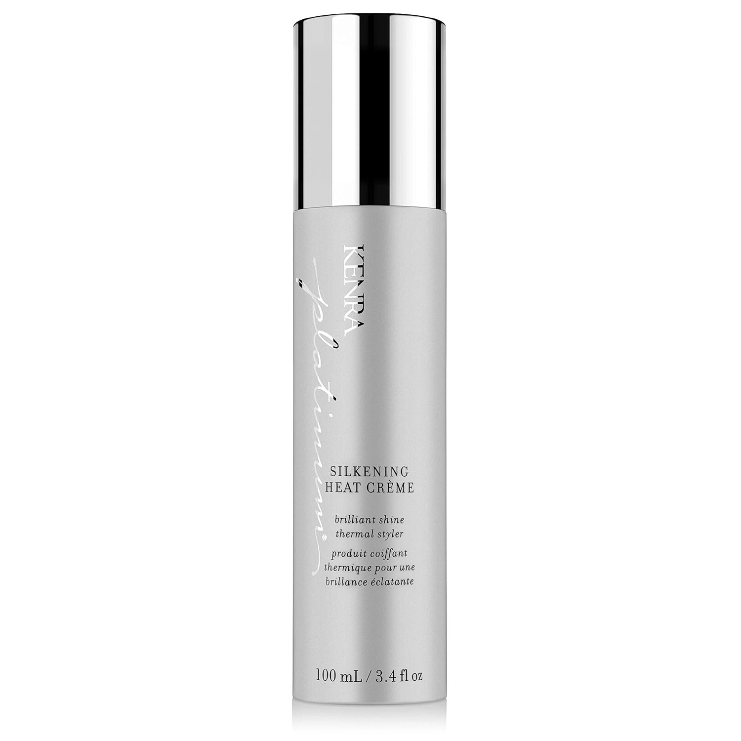 Kenra Platinum Silkening Heat Crème | Brilliant Shine Thermal Styler | Reduces Hot Tool Passes by 50% | Prevents Breakage & Improve Manageability | Heat Protectant | All Hair Types | 3.4 fl. Oz