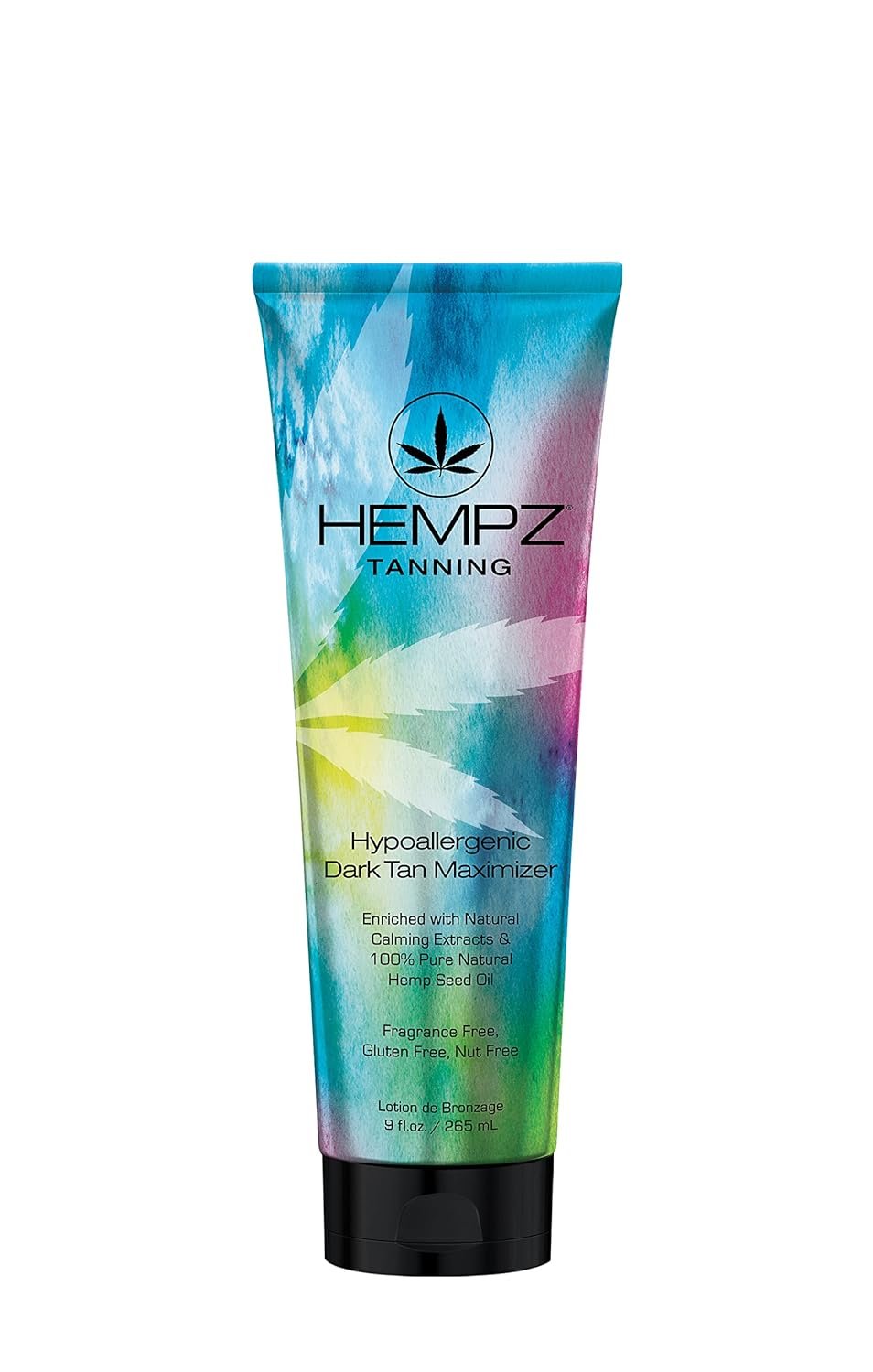 HEMPZ Hypoallergenic Dark Tan Maximizer – Herbal Moisturizing Self Tanning Lotion – Fragrance Free for Tanning Beds, Beach, Sun 9 Fl OZ