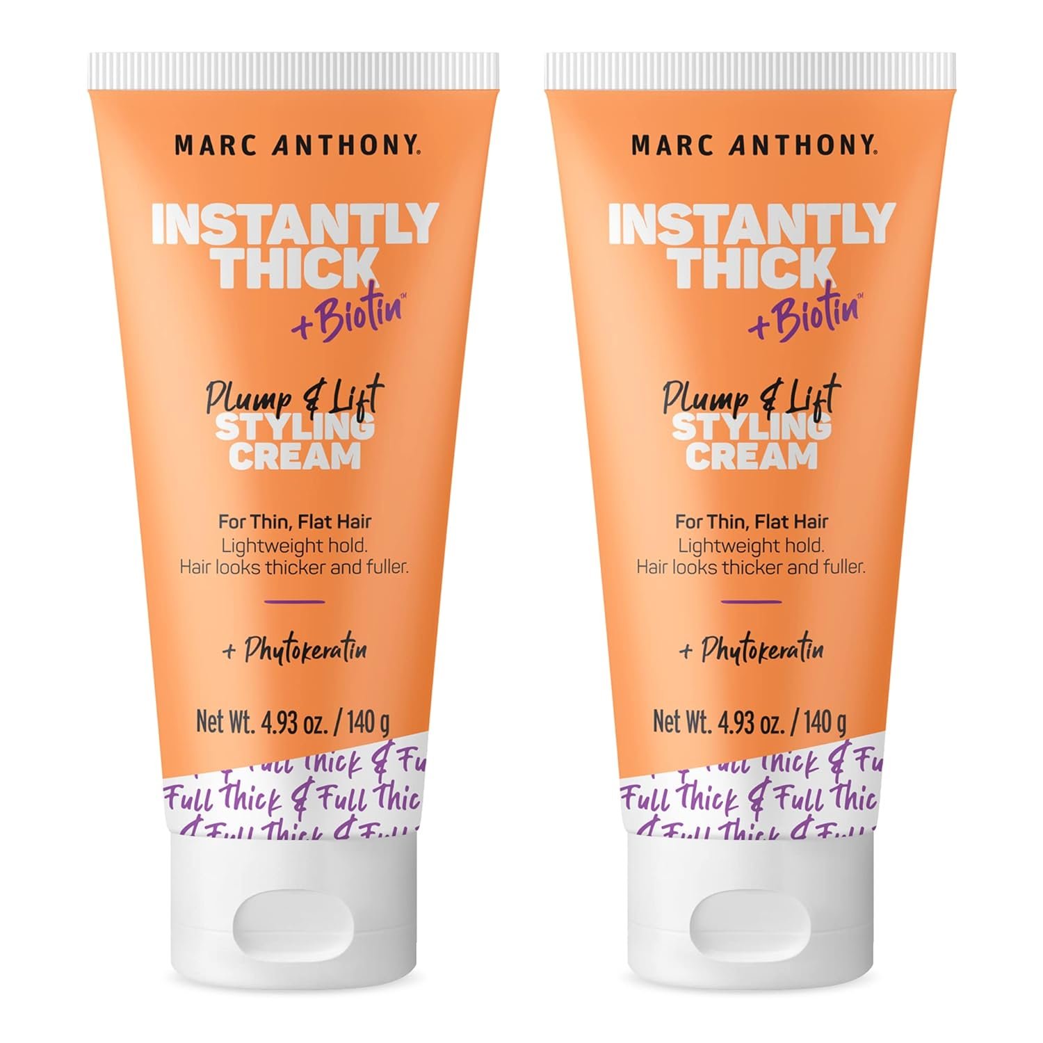 Marc Anthony Instantly Thick Styling Hair Cream (2-Pack) – Vitamin E & Biotin for Thicker, Fuller Hair with Lightweight Hold – Volumizing Product for Thin, Flat Hair