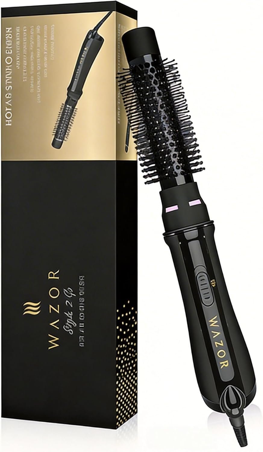 Ionic Hot Air Brush – 2-in-1 Blow Dryer & Styler, Anti-Frizz Ceramic Titanium Barrel, 1000W for Voluminous Shiny Hair, 2 Heat/Speed Settings, Salon Smooth Hair at Home