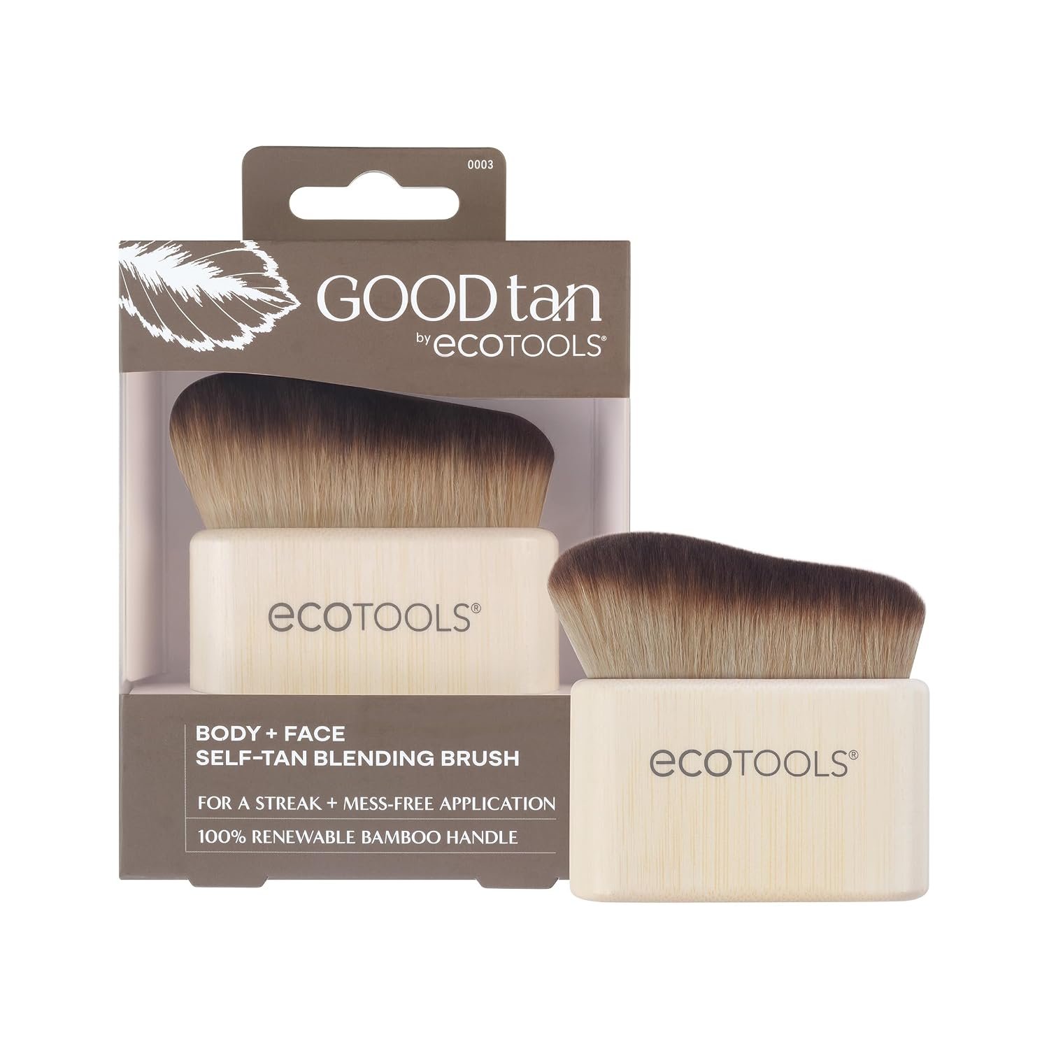 EcoTools Good Tan Body & Face Self-Tan Blending Brush – Kabuki Brush for Sunless Tanner, Eco-Friendly & Vegan, 1 Count