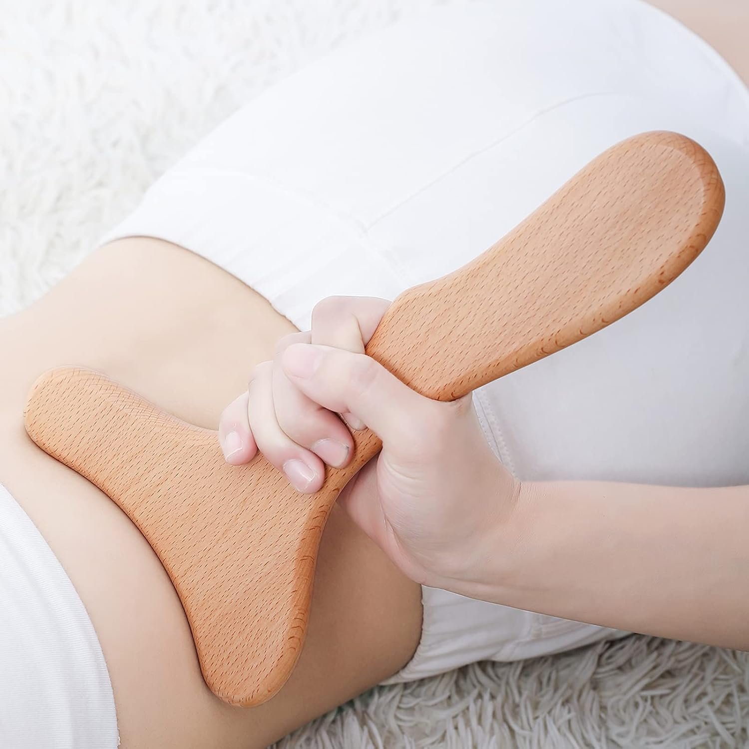 Komogir Wood Therapy Massage Tool Wooden Lymphatic Drainage Massager Body Sculpting Tools for Maderoterapy,Gua Sha,Muscle Release-11 * 6inches