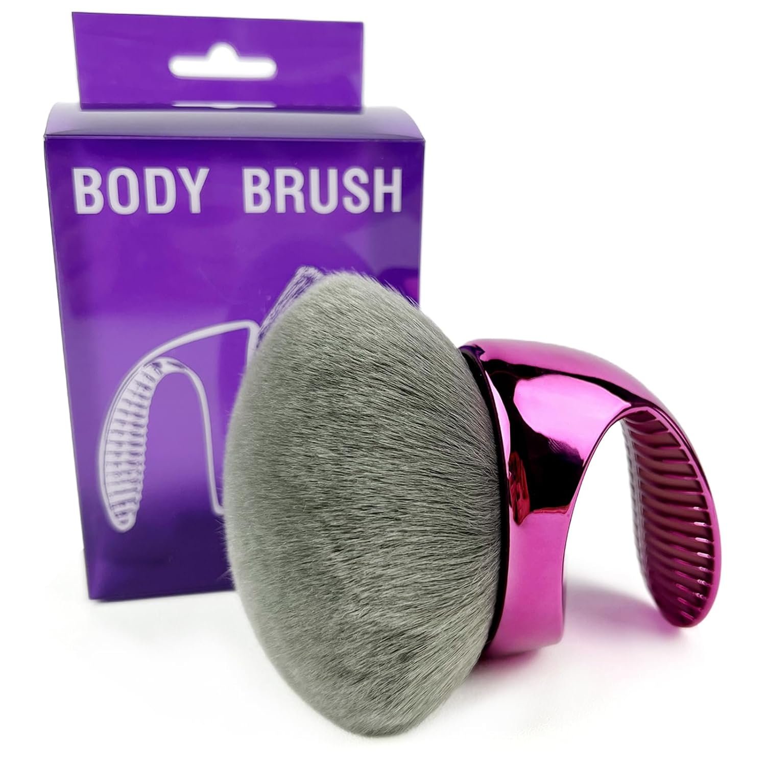 Body Kabuki Brush – Self Tanner & Body Makeup Brush for Foundation, Bronzer & Leg Coverage, Vegan Charcoal-Infused Bristles, Streak-Free Finish