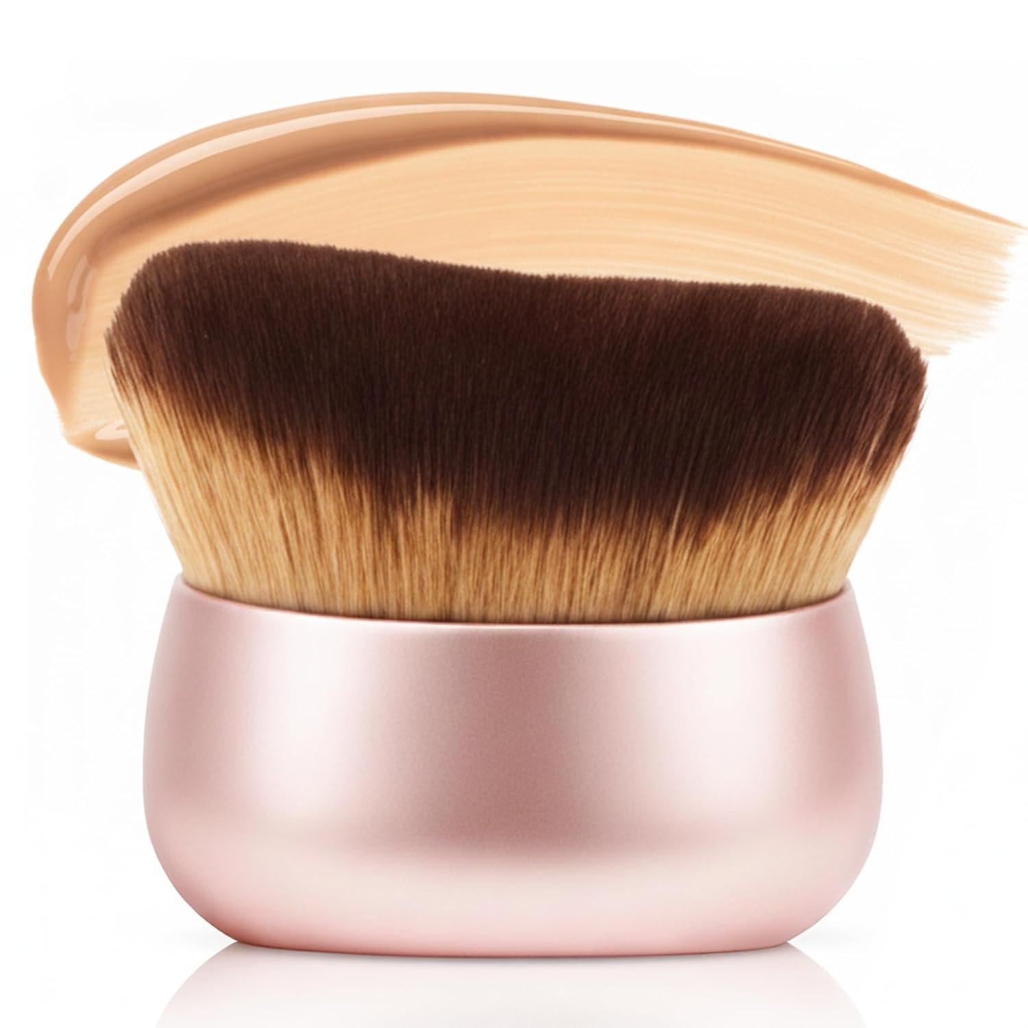 Streak-Free Kabuki Self Tanner Brush, Large Body Makeup Brush,Soft Dense Body Brus h for Self Tanner, Vegan Tanning Brush for Self Tan, Even Coverage, Ideal for Mousse, Lotion & Bronzing Foam, Pink