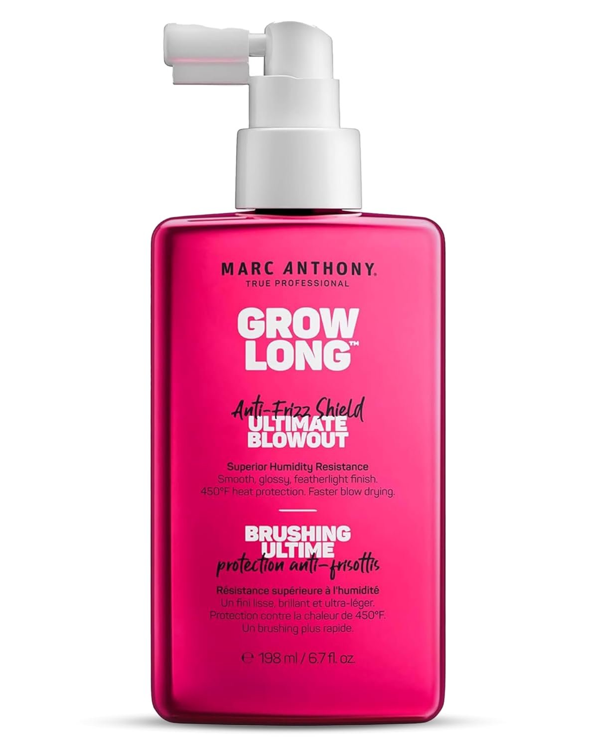 Marc Anthony Anti-Frizz Shield Ultimate Blowout Spray, Grow Long – Smooth, Shiny Hair in High Humidity – Heat Protectant – 6.7 oz | Grow Long