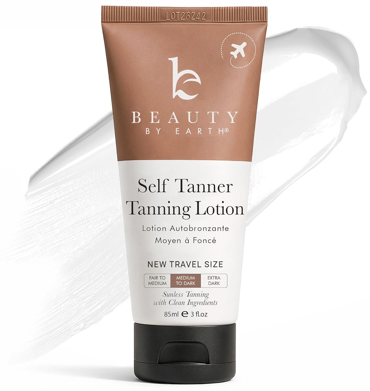Tanning Lotion Self Tanner – USA Made with Natural & Organic Ingredients, Travel Size Self Tan Lotion, Non Toxic Gradual Tanning Moisturizer, Sunless Tanner for Fake Tan for Women & Men