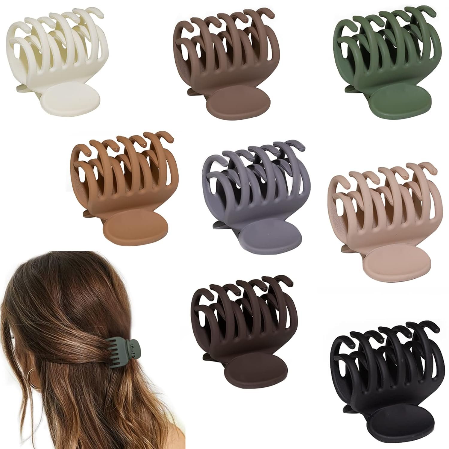 1.6″ Matte Small Double Row Teeth Hair Clips for Women – Strong Hold Jaw Clamps for Thin, Fine & Thick Hair