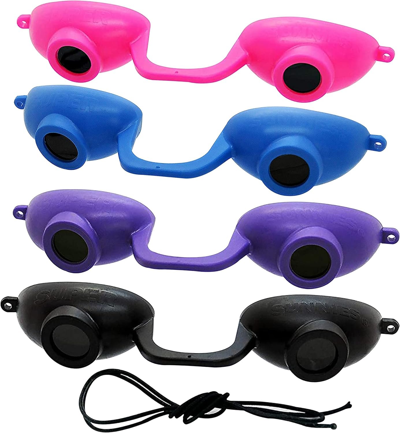 Super Sunnies EVO FLEX Flexible Tanning Bed Goggles Red Light Therapy Eye Protection UV Glasses, FDA Compliant – 4 Pack