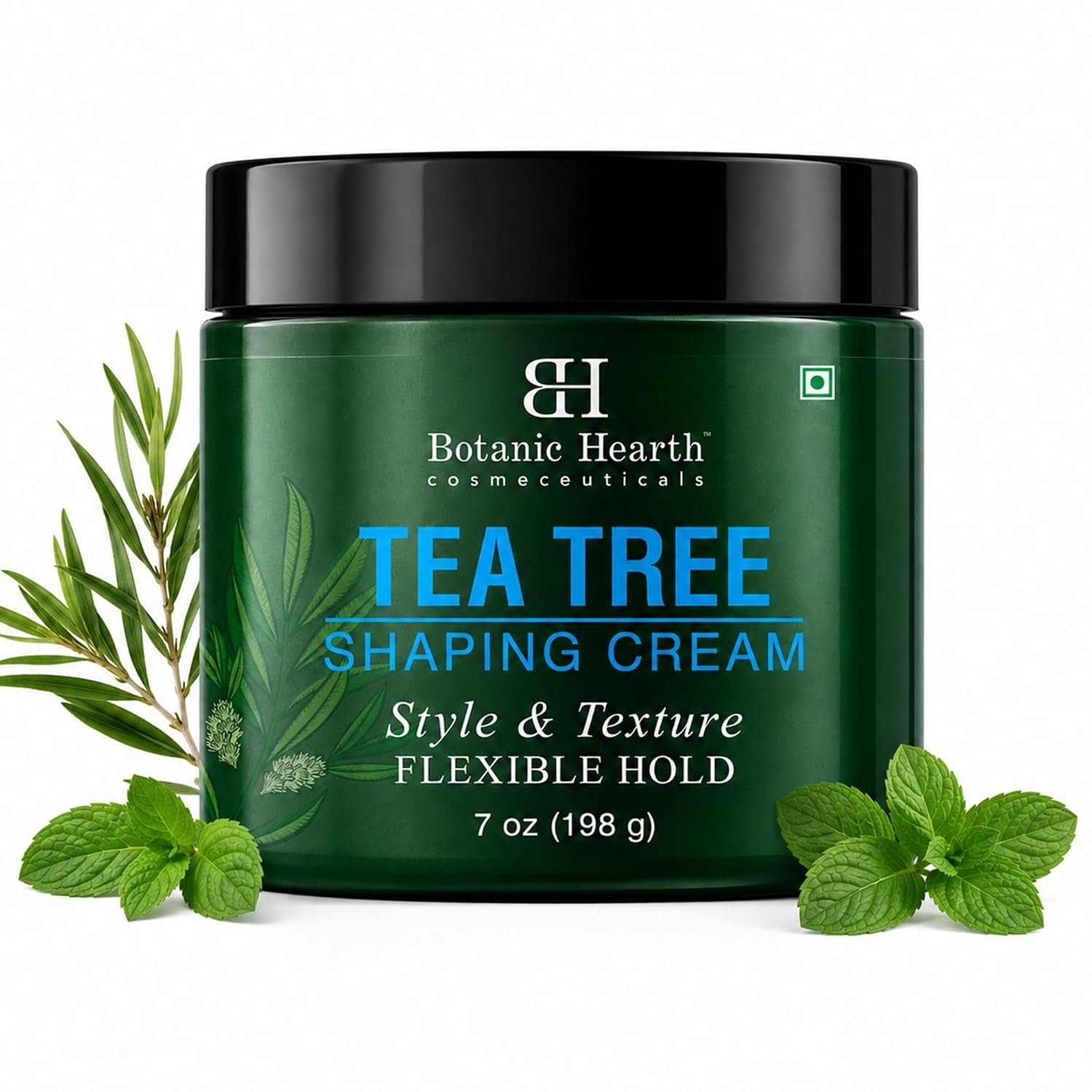 Botanic Hearth Tea Tree Shaping Cream, Hair Styling Cream With Collagen & Biotin | Style & Texture, Strong & Flexible Hold, For All Hair Types | Men And Women | Made In Usa | 7 Oz