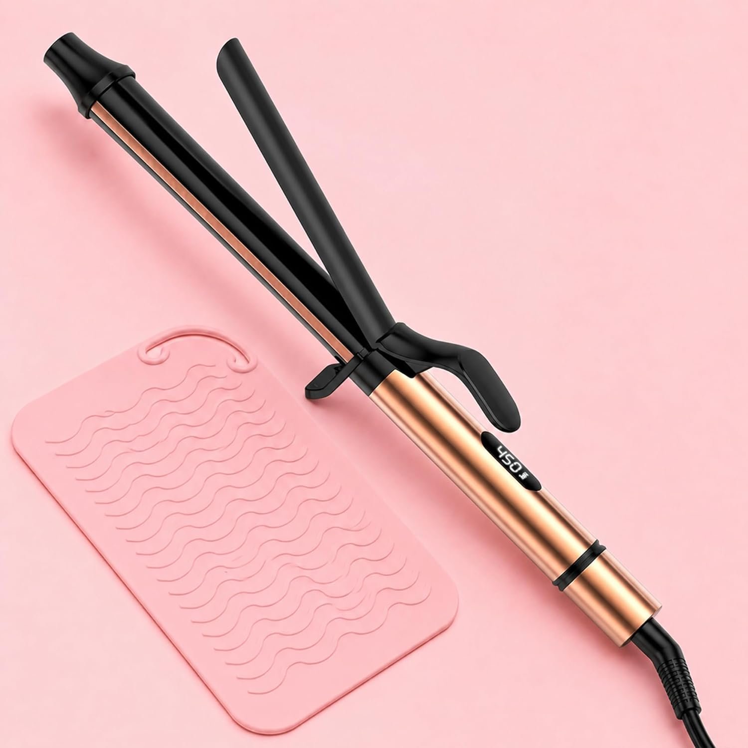 MESCOMB 1 Inch Curling Iron – Long Barrel Curling Iron for Long Hair, Dual Voltage Ceramic Tourmaline Hair Curler, 6.7″ Extra Long Barrel for Loose Curls and Beach Waves, 30s Heat-Up