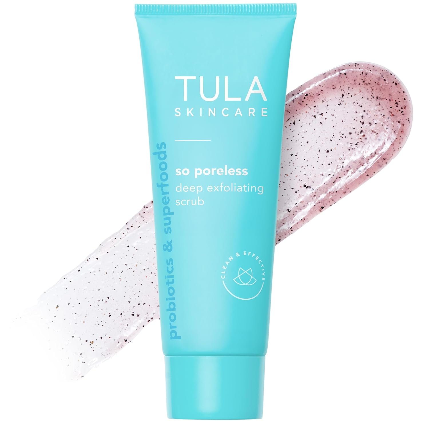 TULA Skin Care So Poreless Exfoliating Blackhead Scrub – Powerful and Gentle Exfoliation, Refreshing and Smoothing, Contains prebiotic Extracts, Volcanic Sand, Pink Salt, and Witch Hazel, 2.89 oz.