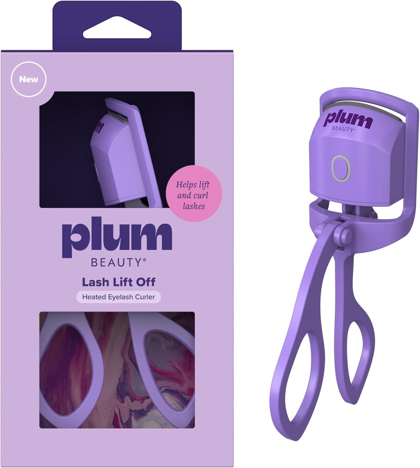 Plum Beauty Lash Lift Off Heated Eyelash Curler USB-C Rechargeable Electric | Eye Lash Curler with 2 Temperature Settings, Long-Lasting, No-Pinch Lash Lift for Effortless, Wide-Awake Eyes