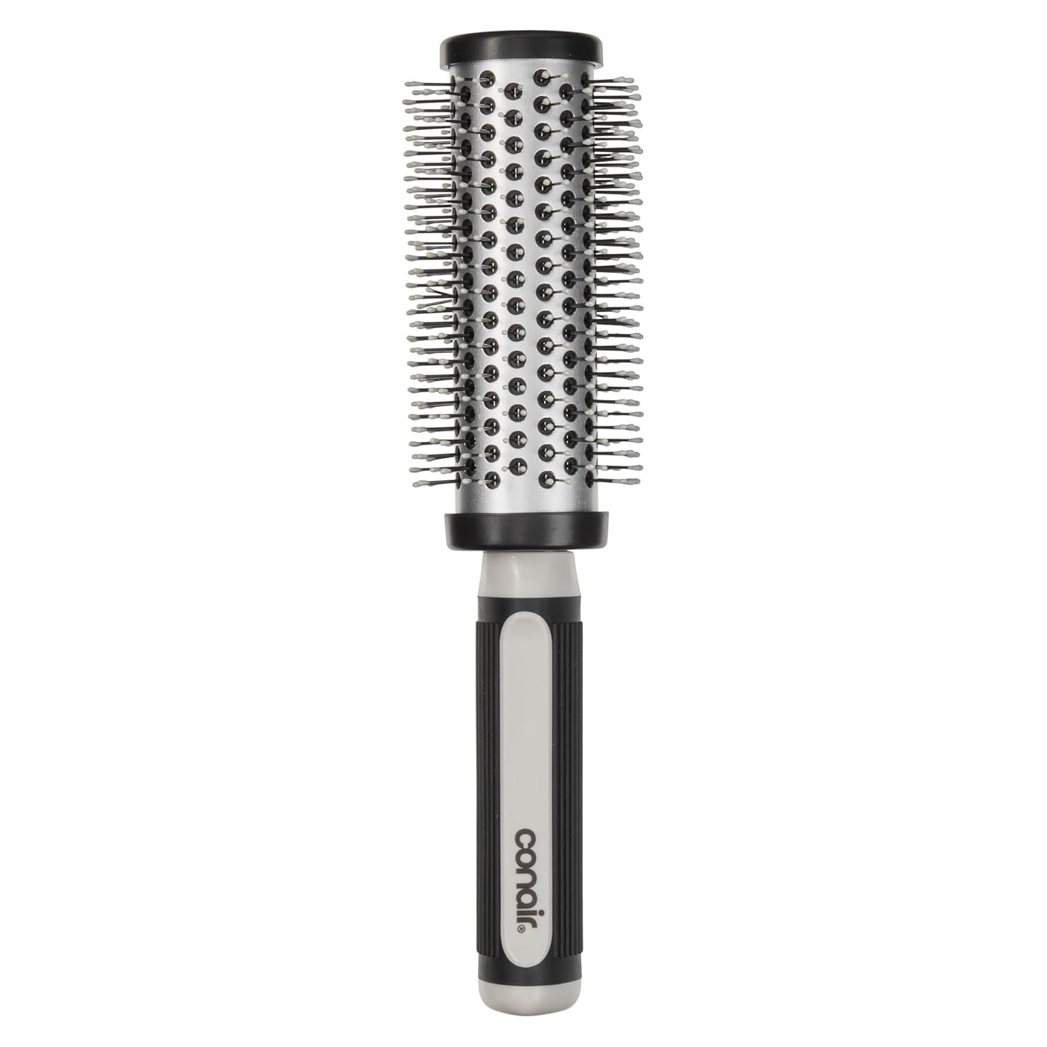 Conair Grip & Style Round Brush, Nylon Bristle Hair Brush for Blowout Styling, For Medium to Long Lengths, Ideal for Curly Hair, Color May Vary