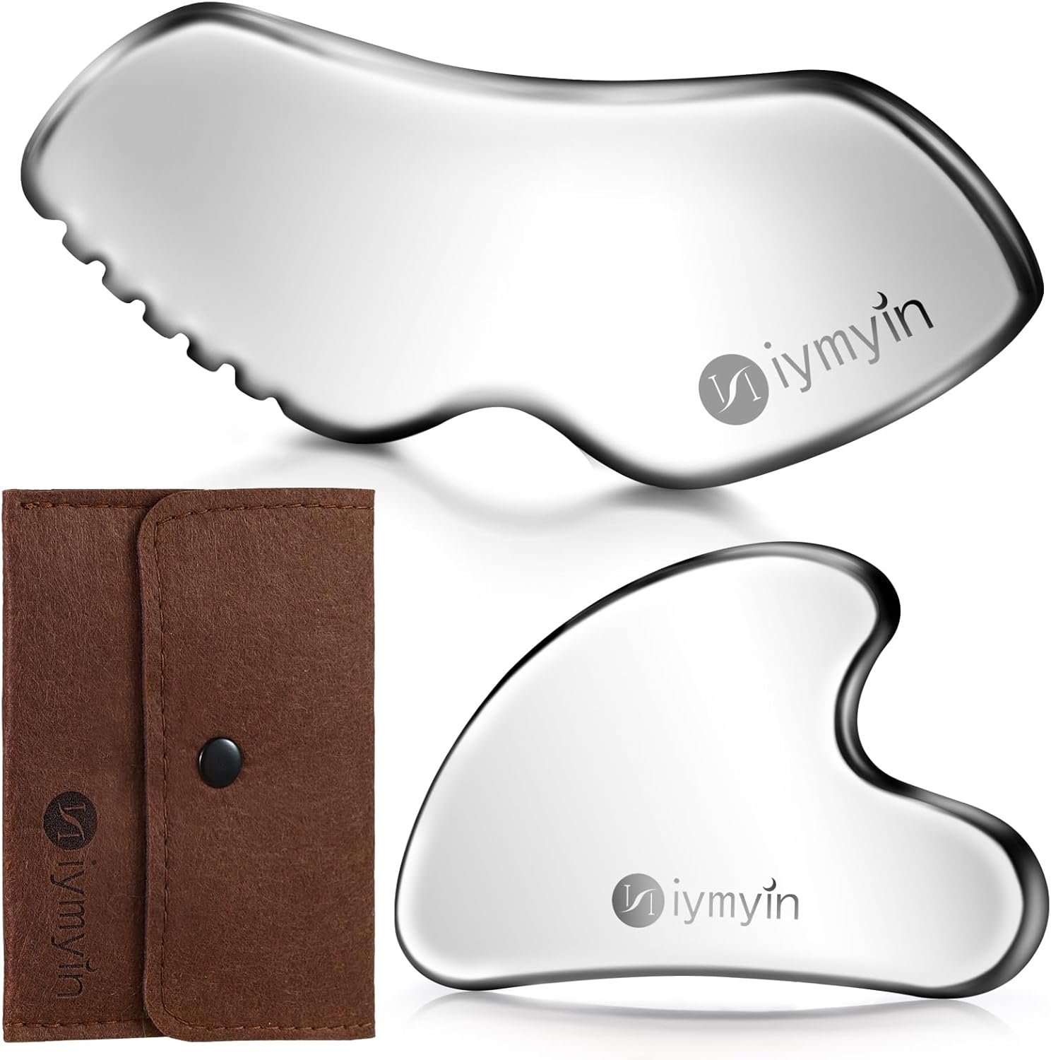 304Stainless Steel Gua Sha Facial Tools Lymphatic Drainage Puffiness | Jawline Sculpting & Tightening Tool for Face Contouring & Wrinkle Reduction, Great Gift for Her Skin Care, Cooling Therapy