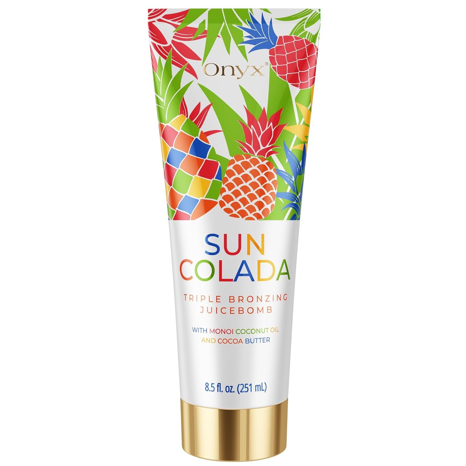 Onyx Suncolada Triple Bronzing Lotion for Tanning Bed – Indoor Dark Tanning Accelerator with Bronzer | Anti-Aging, Hydrating, Streak-Free formula | 8.5 fl oz