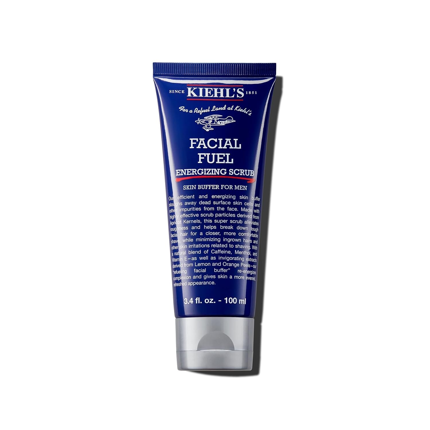 Kiehl’s Facial Fuel Exfoliating Face Scrub, Facial Cleanser for Men, Smooths Skin & Removes Dead Skin, Dirt & Oil, Helps Soften Tough Facial Hair, with Caffeine, Menthol, Vitamin E & Citrus Extracts