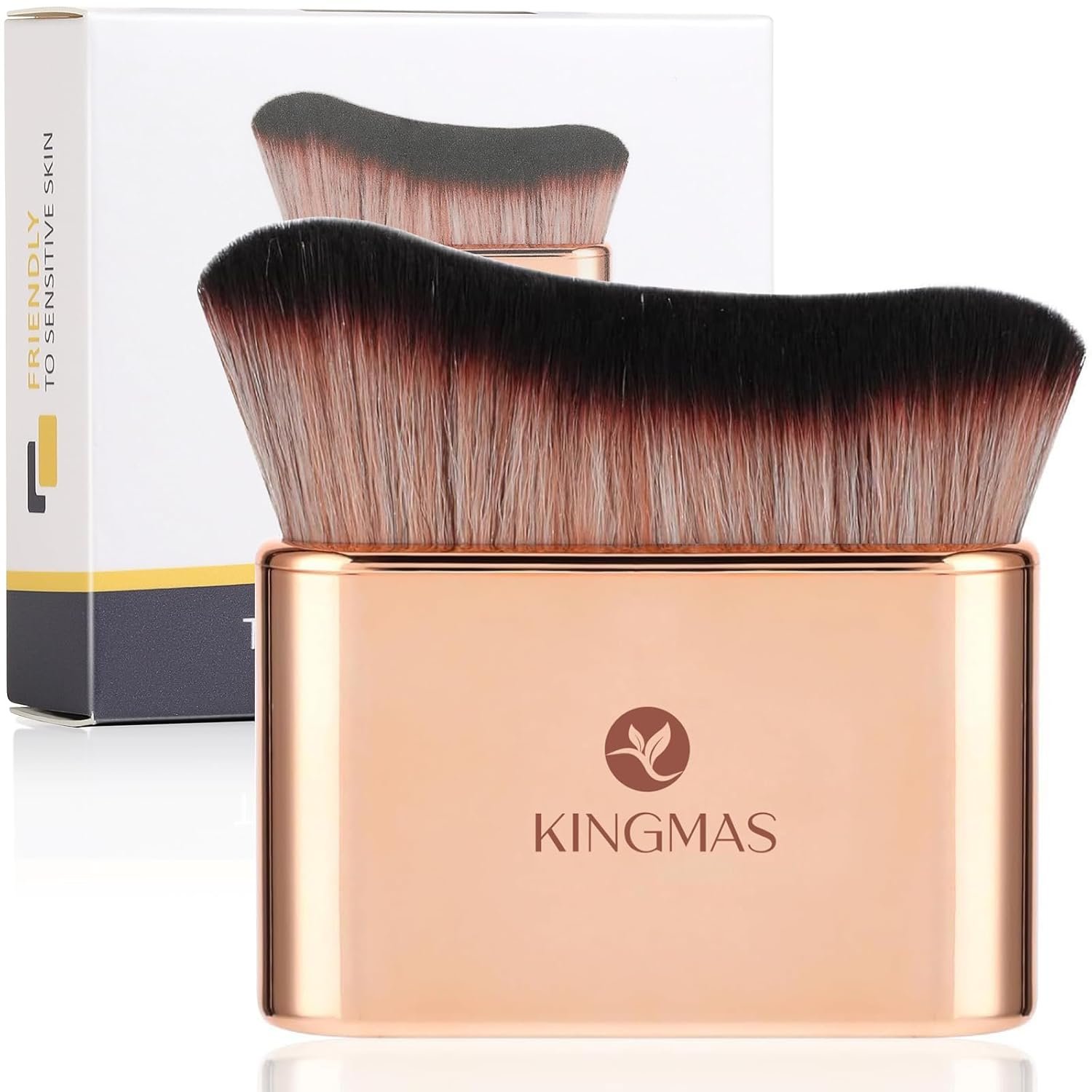 KINGMAS Self Tanner Brush – Kabuki Body Makeup Brush, Soft Vegan Tanning Brush for Foundation, Bronzer, Self Tan Back Applicator Body Face Blending Brush