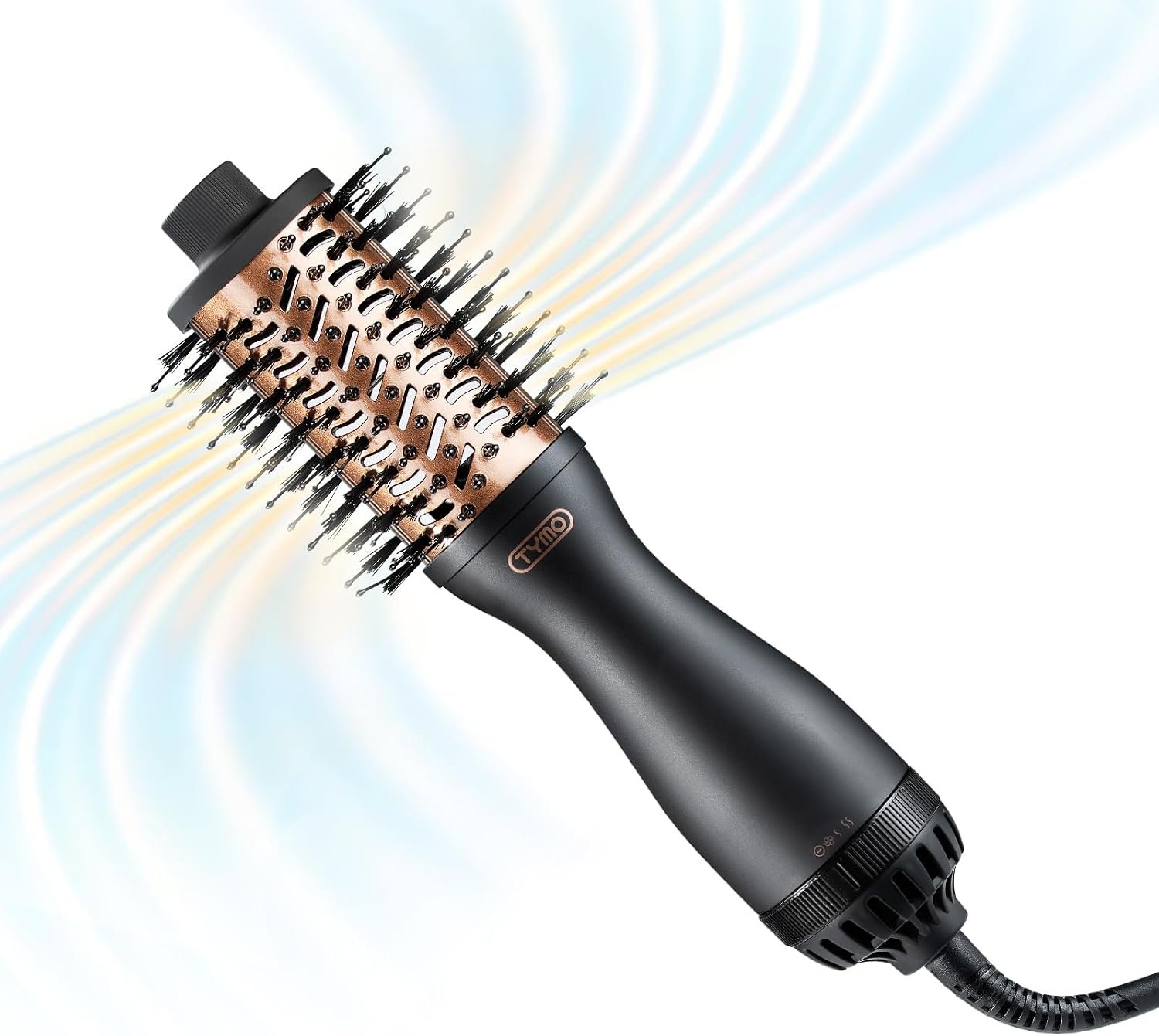 TYMO 2.0 Hair Blow Dryer Brush – Blowout Hot Air Brush, One Step Volumizer, Upgraded 2 Inch Oval Barrel Roller Curling Styler, 3X Faster Drying, 0.6 lb Lightweight, Straightener Curling in One, Black