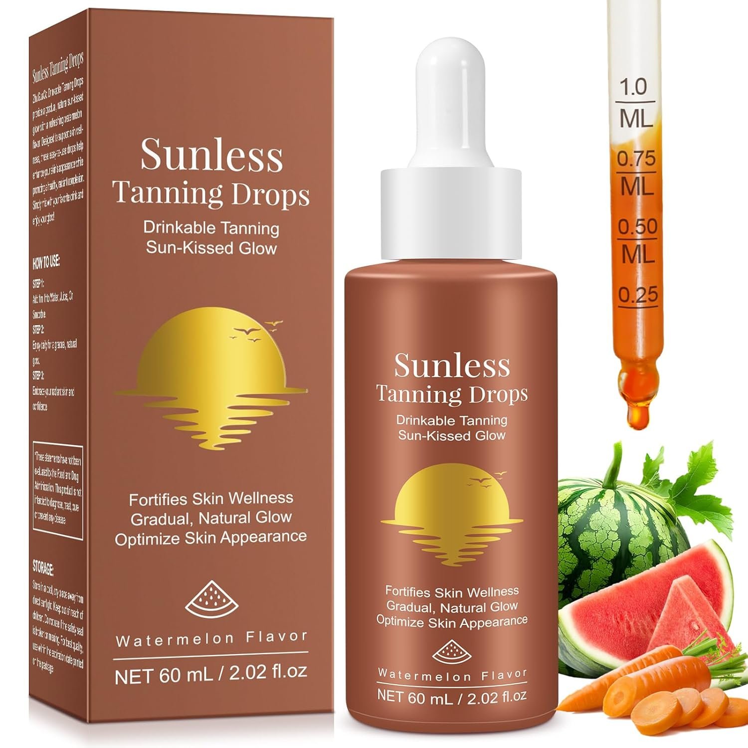 Tanning Drops To Drink,Drinkable Sunless Tanning Drops – Oral Drink Bronze Tanning drops for Face & Body – Enhancing Natural Skin Tone for All Skin