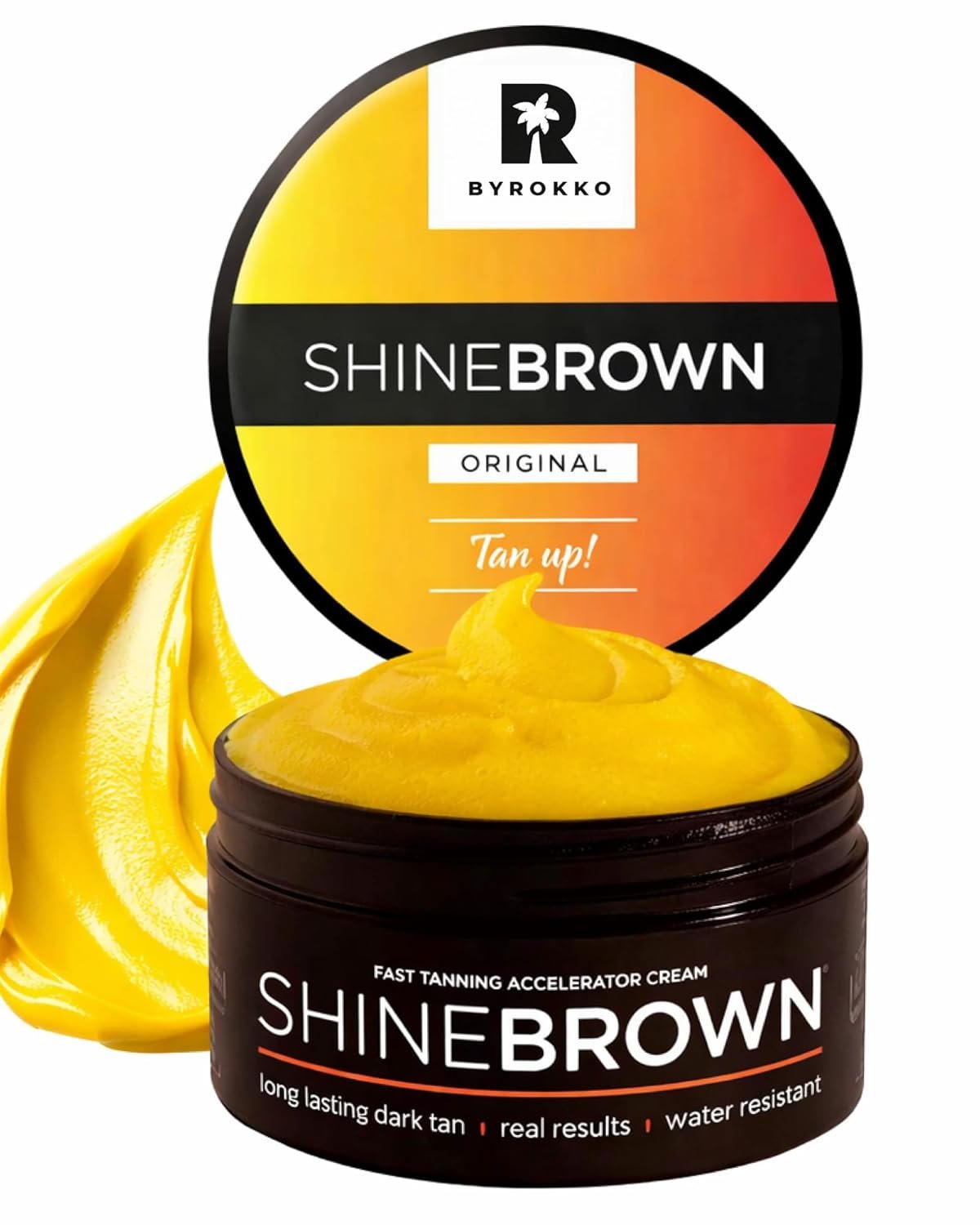 BYROKKO Shine Brown Tanning Accelerator Lotion – Indoor & Outdoor Fast Dark Tan Cream with Bronzer – Natural Botanical Oils for Face & Body – Water Resistant Formula – 7.1 Fl Oz Original